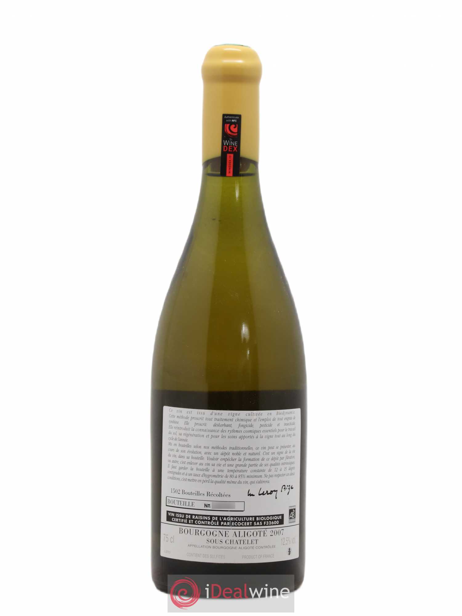 Bourgogne Aligoté Sous Chatelet d'Auvenay (Domaine) 2007 - Lot de 1 bouteille - 1