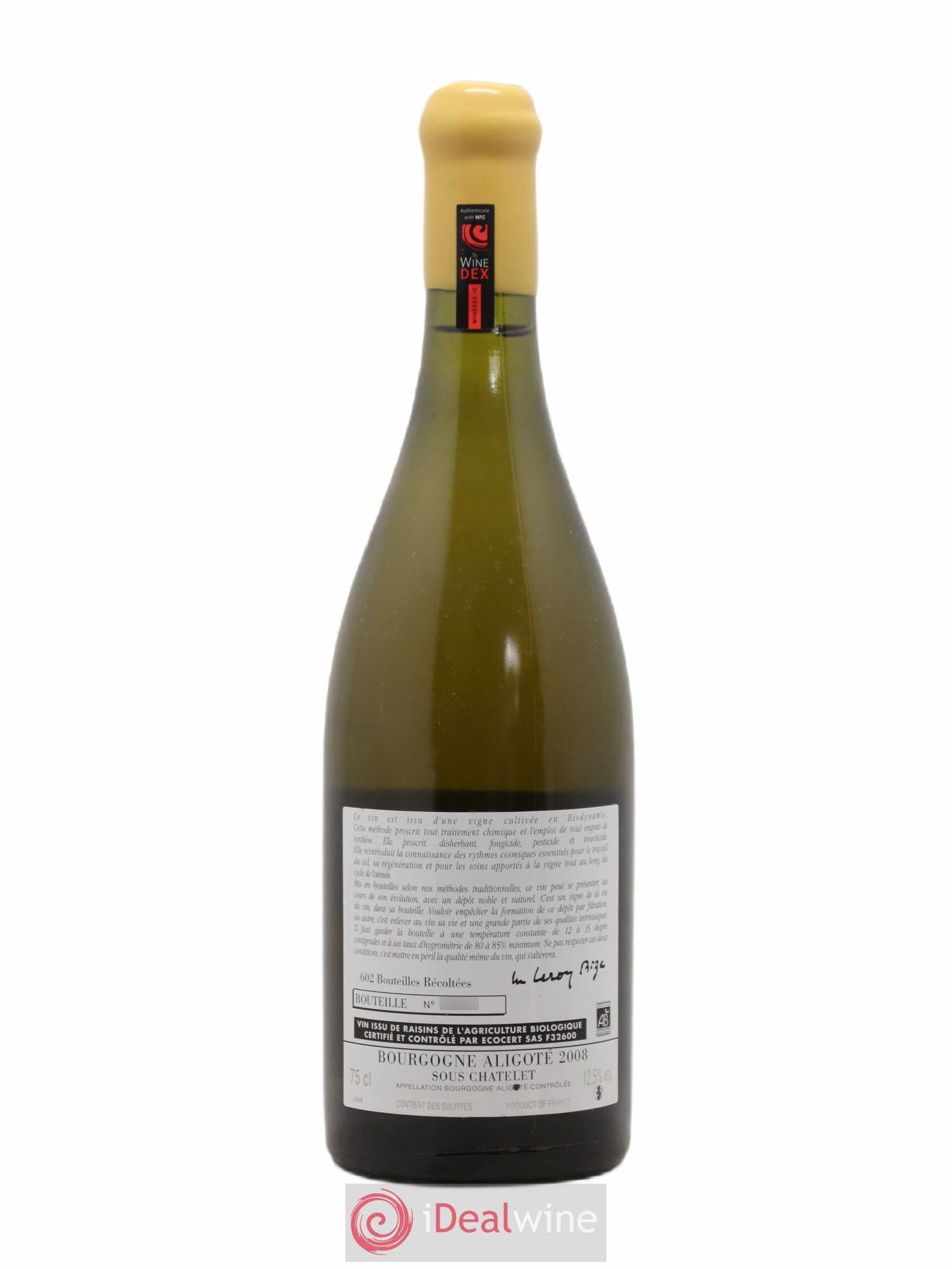 Bourgogne Aligoté Sous Chatelet d'Auvenay (Domaine) 2008 - Lot de 1 bouteille - 1