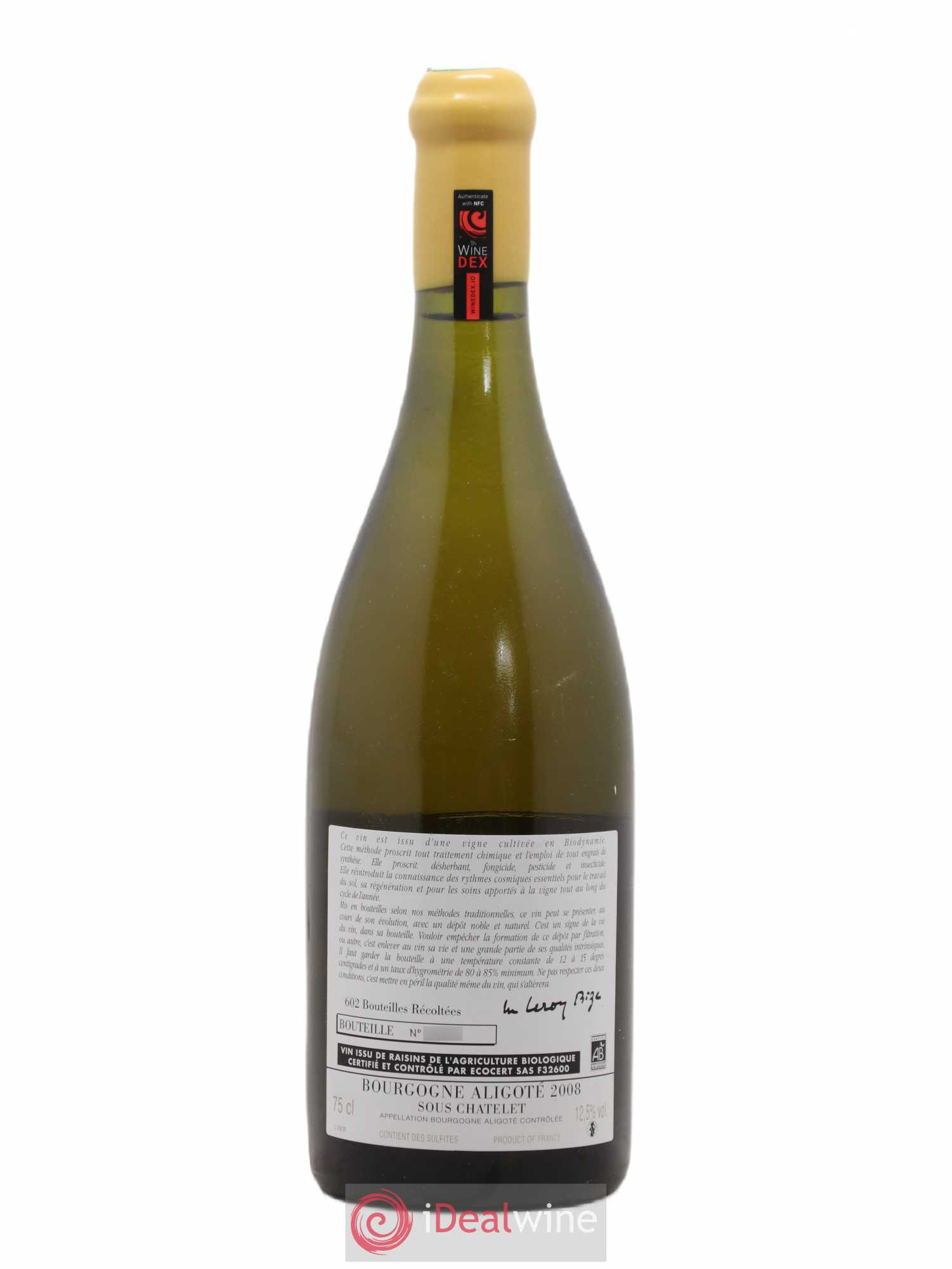 Bourgogne Aligoté Sous Chatelet d'Auvenay (Domaine) 2008 - Lot de 1 bouteille - 1