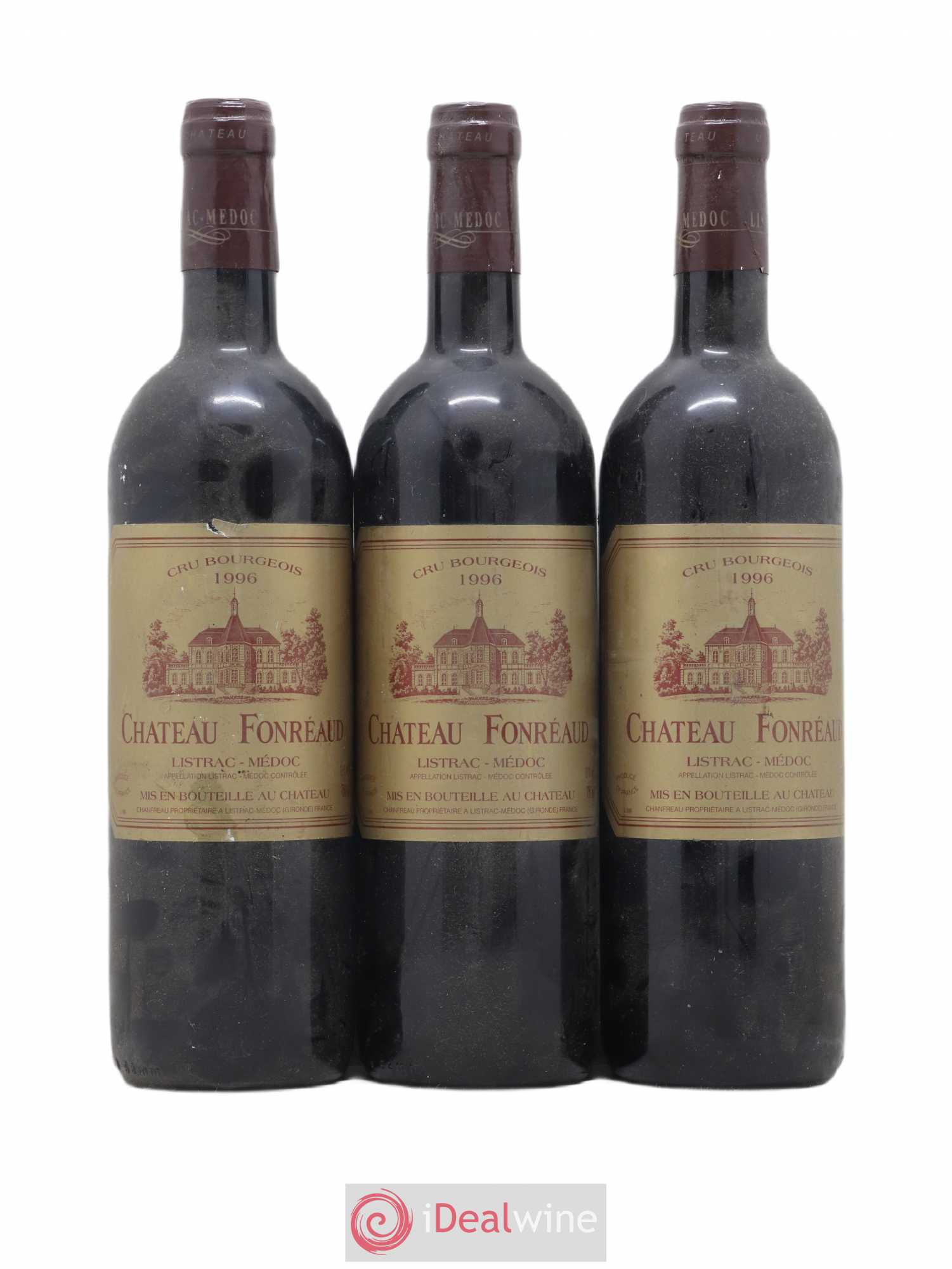 Château Fonréaud Cru Bourgeois 1996 - Lot de 3 bouteilles - 0