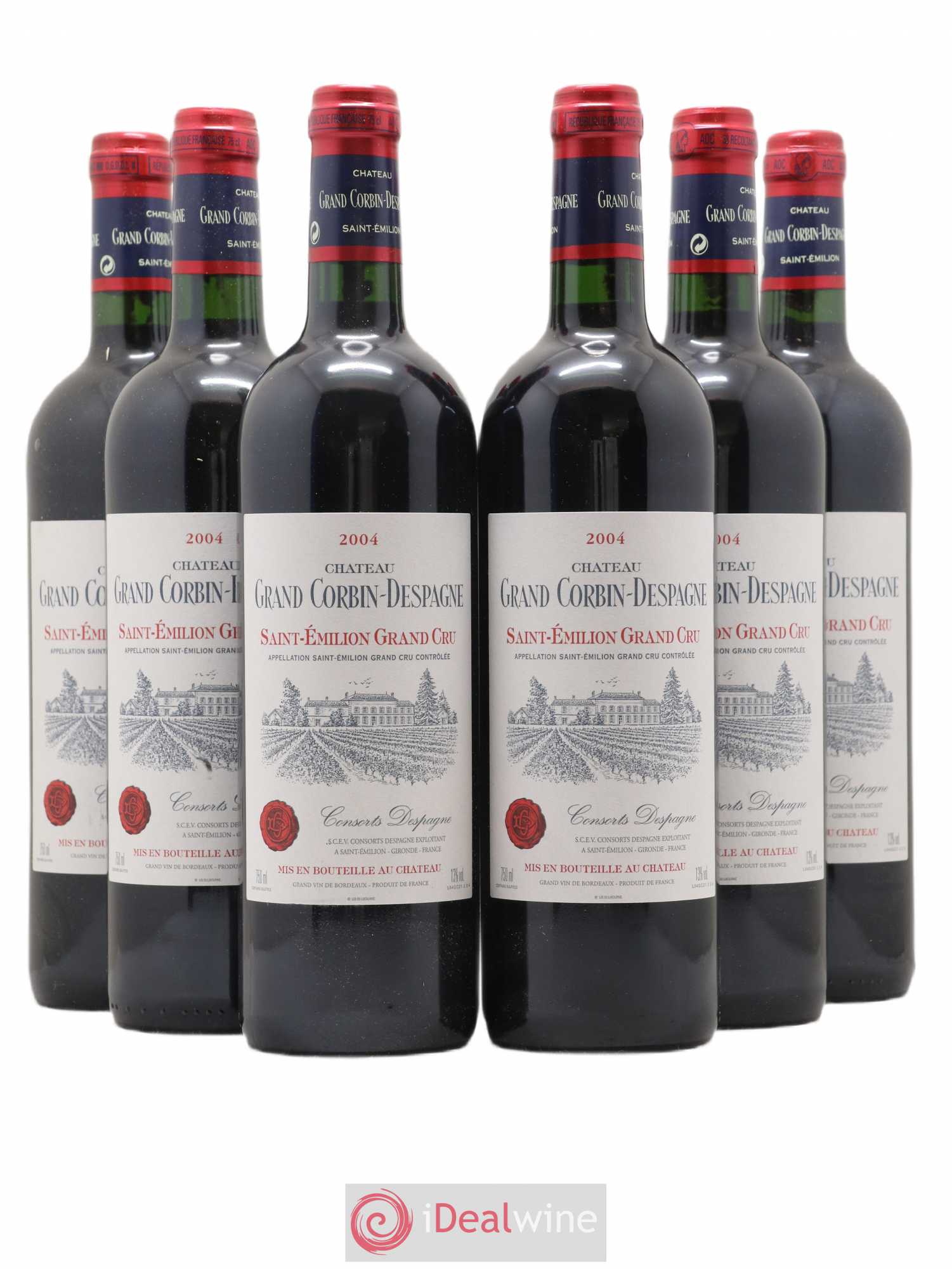 Château Grand Corbin Despagne Grand Cru Classé 2004 - Lot de 6 bouteilles - 0