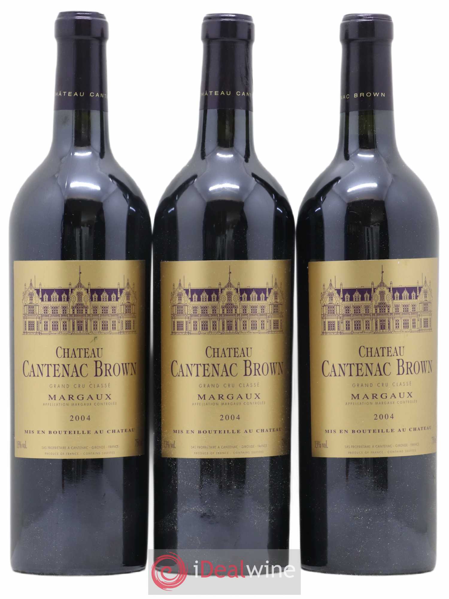 Château Cantenac Brown 3ème Grand Cru Classé 2004 - Lot de 3 bouteilles - 0
