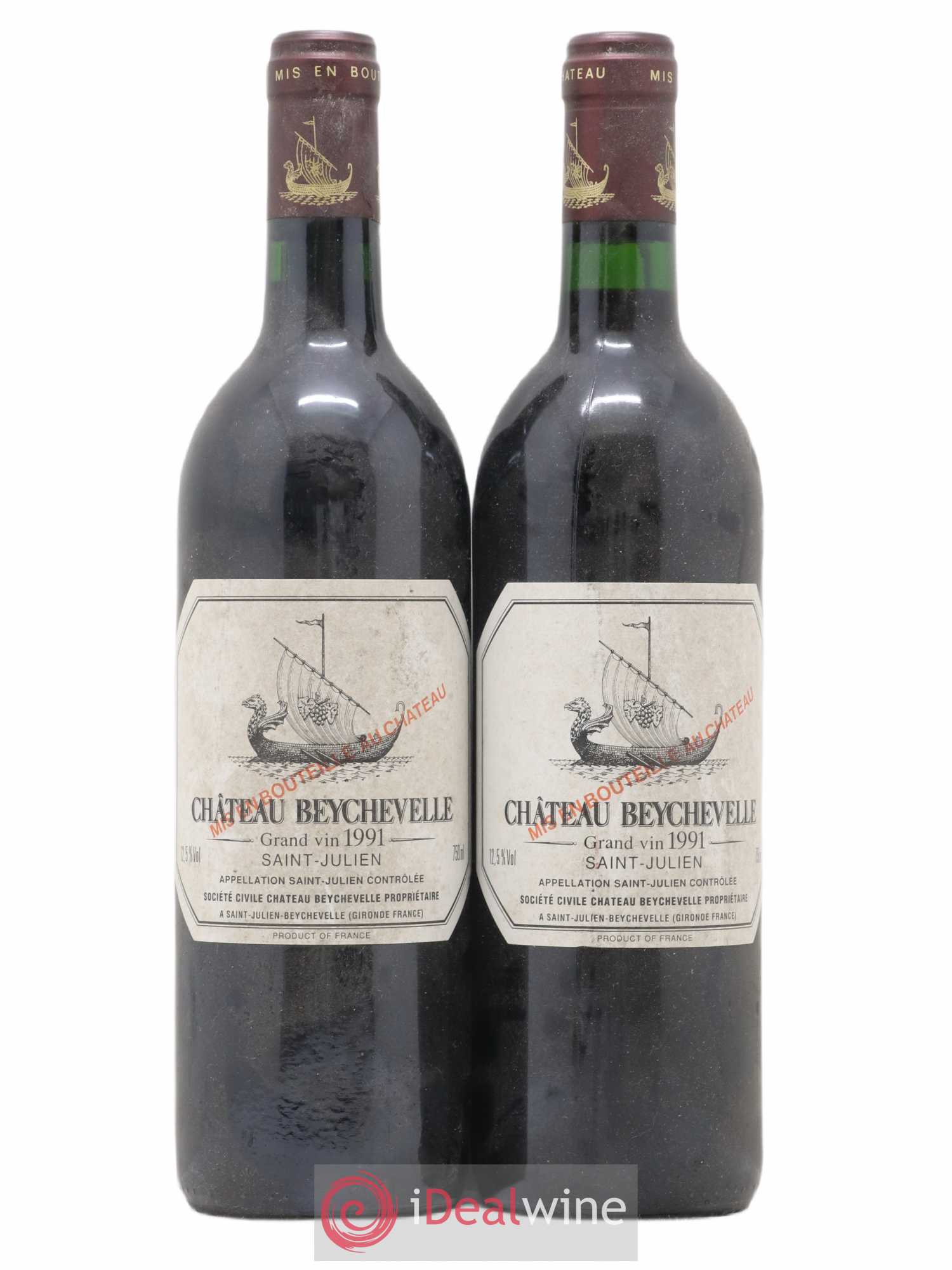 Château Beychevelle 4ème Grand Cru Classé 1991 - Lot de 2 bouteilles - 0