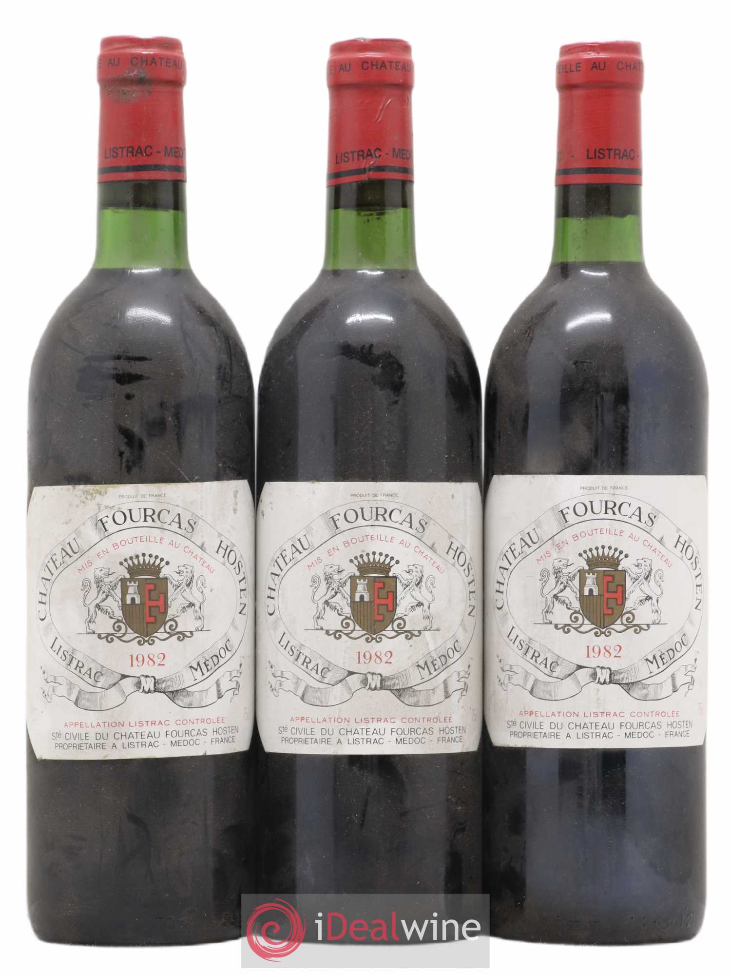 Château Fourcas Hosten Cru Bourgeois 1982 - Lot de 3 bouteilles - 0