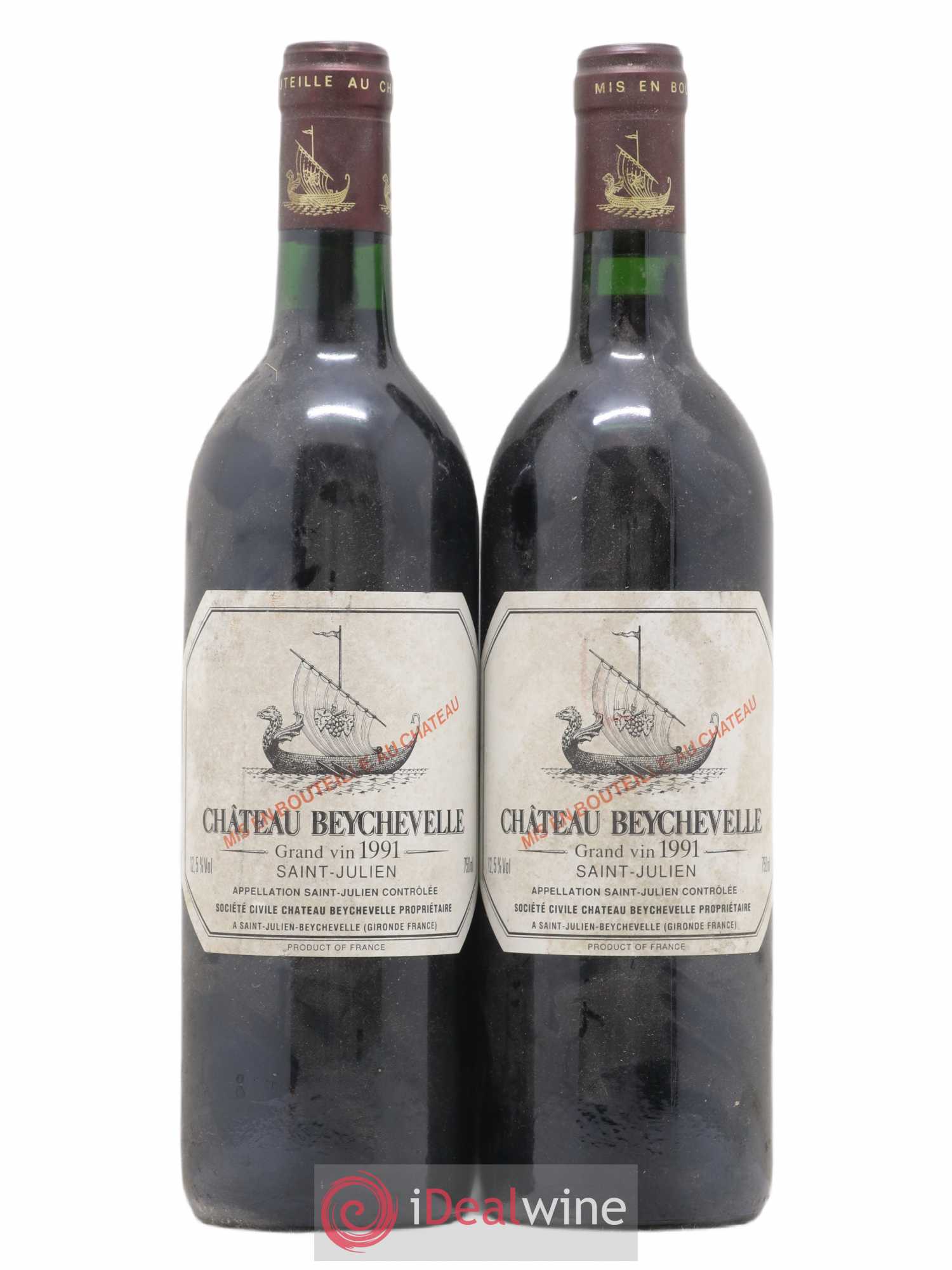 Château Beychevelle 4ème Grand Cru Classé 1991 - Lot de 2 bouteilles - 0