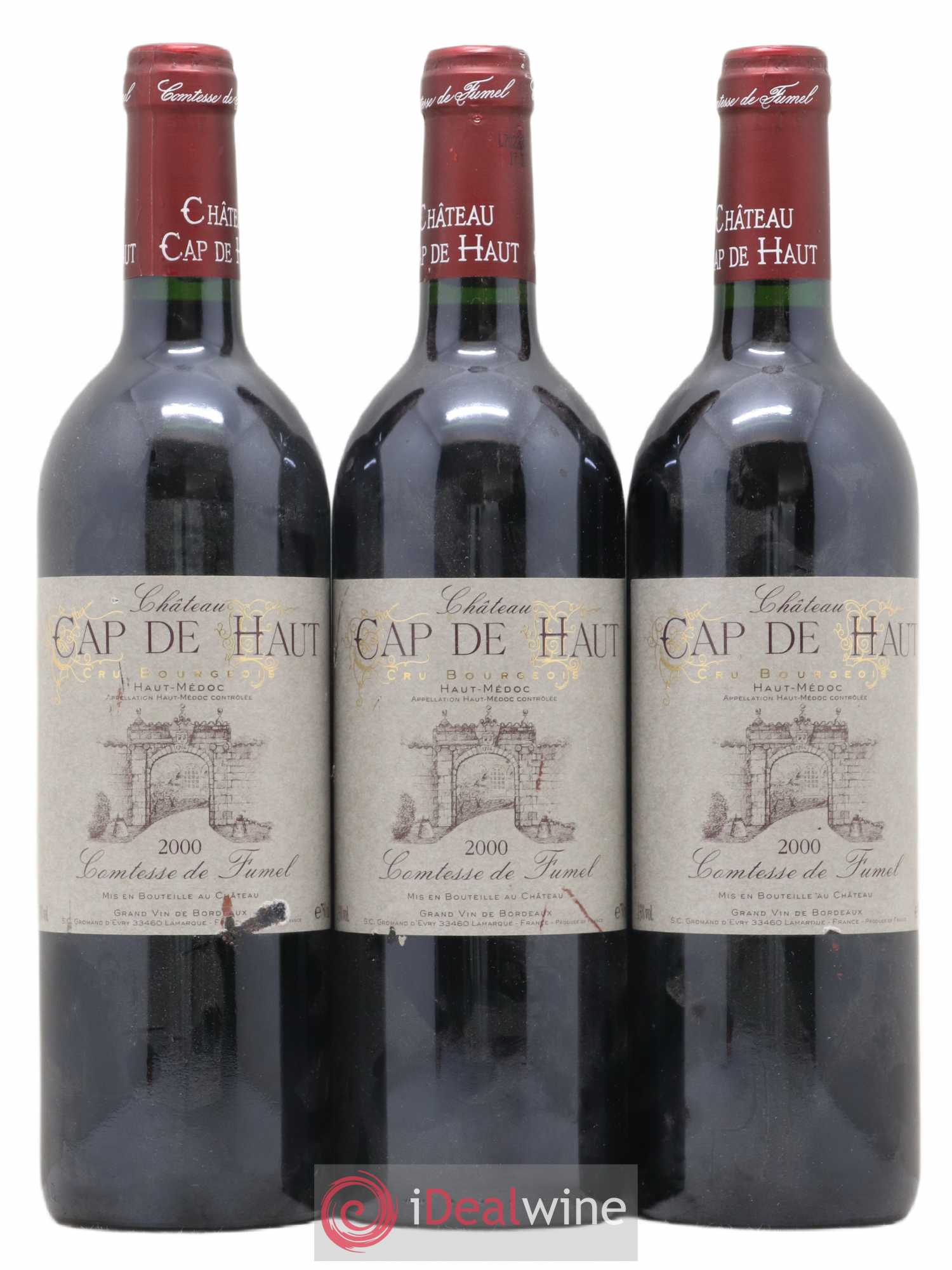 Haut Médoc Château Cap de Haut 2000 - Posten von 3 Flaschen - 0