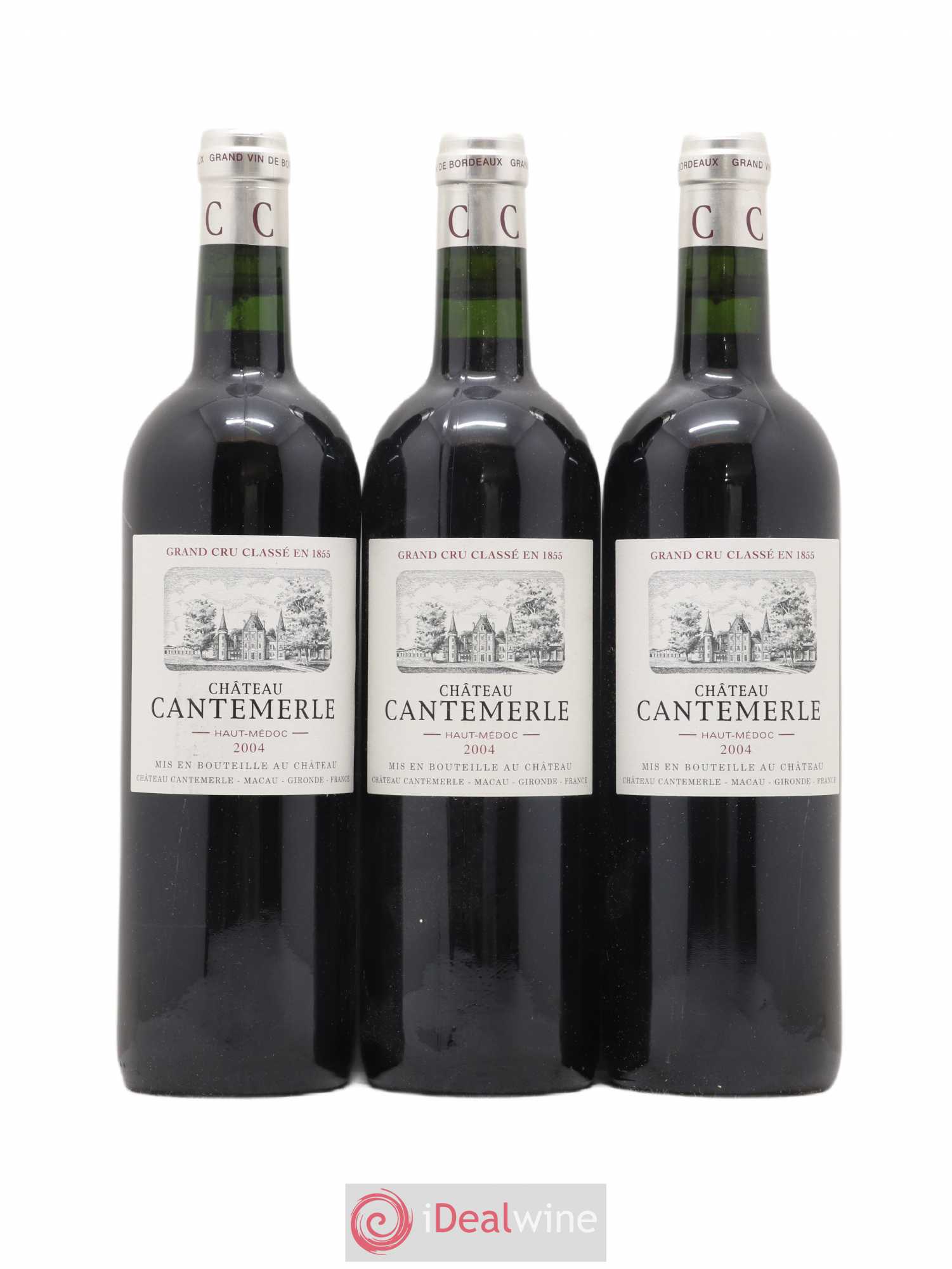 Château Cantemerle 5ème Grand Cru Classé 2004 - Lot de 3 bouteilles - 0
