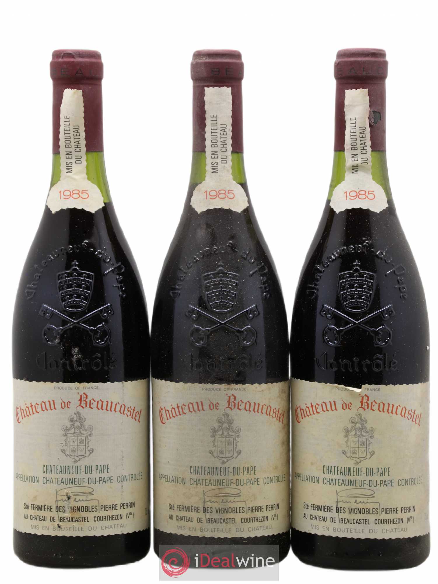 Châteauneuf-du-Pape Château de Beaucastel Famille Perrin 1985 - Lot de 3 bouteilles - 0
