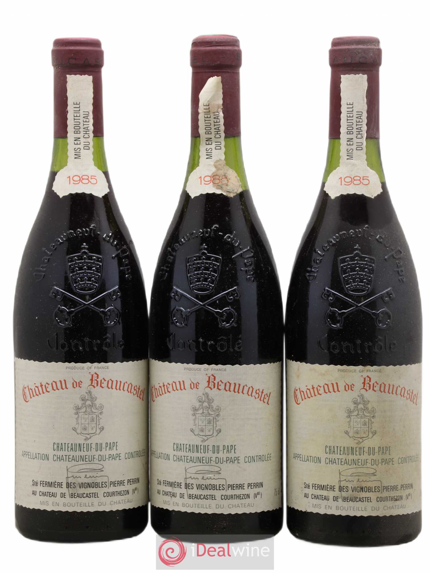 Châteauneuf-du-Pape Château de Beaucastel Famille Perrin 1985 - Lot de 3 bouteilles - 0