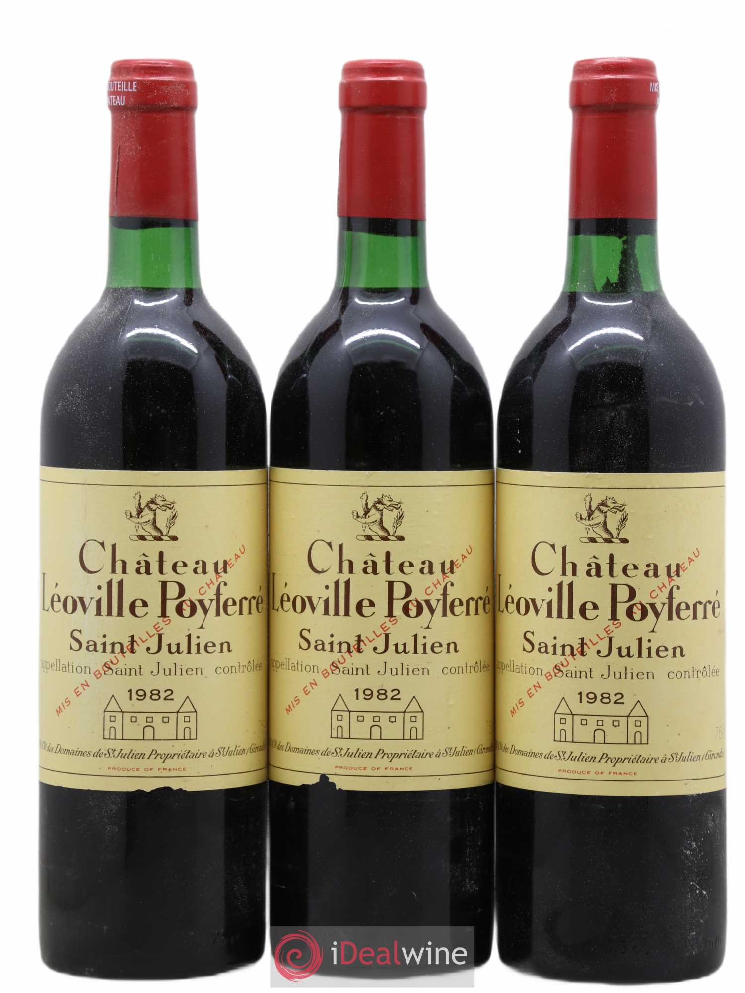 Château Léoville Poyferré 2ème Grand Cru Classé 1982 - Lot de 3 bouteilles - 0