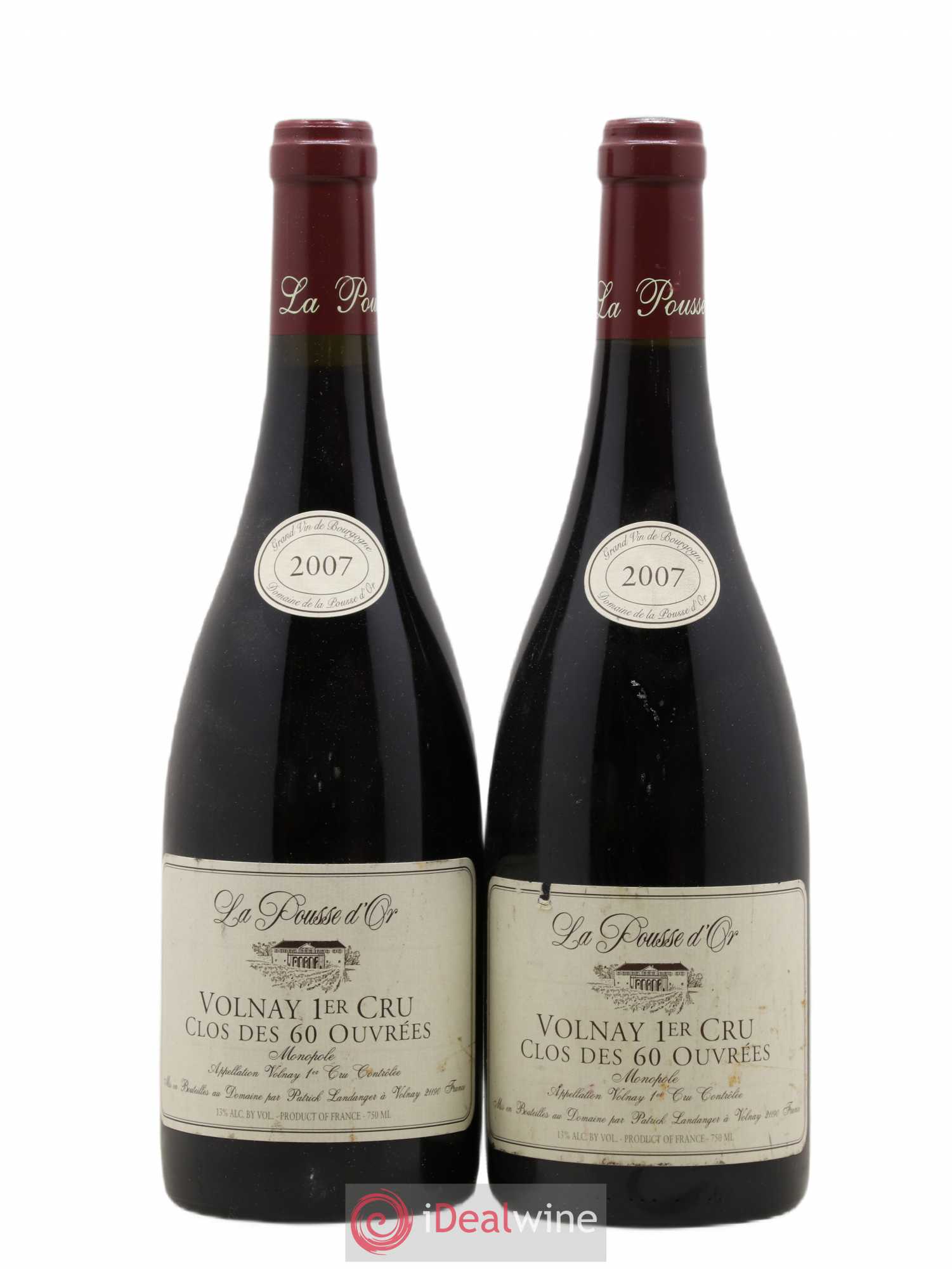 Volnay 1er Cru Clos des 60 ouvrées La Pousse d'Or (Domaine de) 2007 - Lot de 2 bouteilles - 0