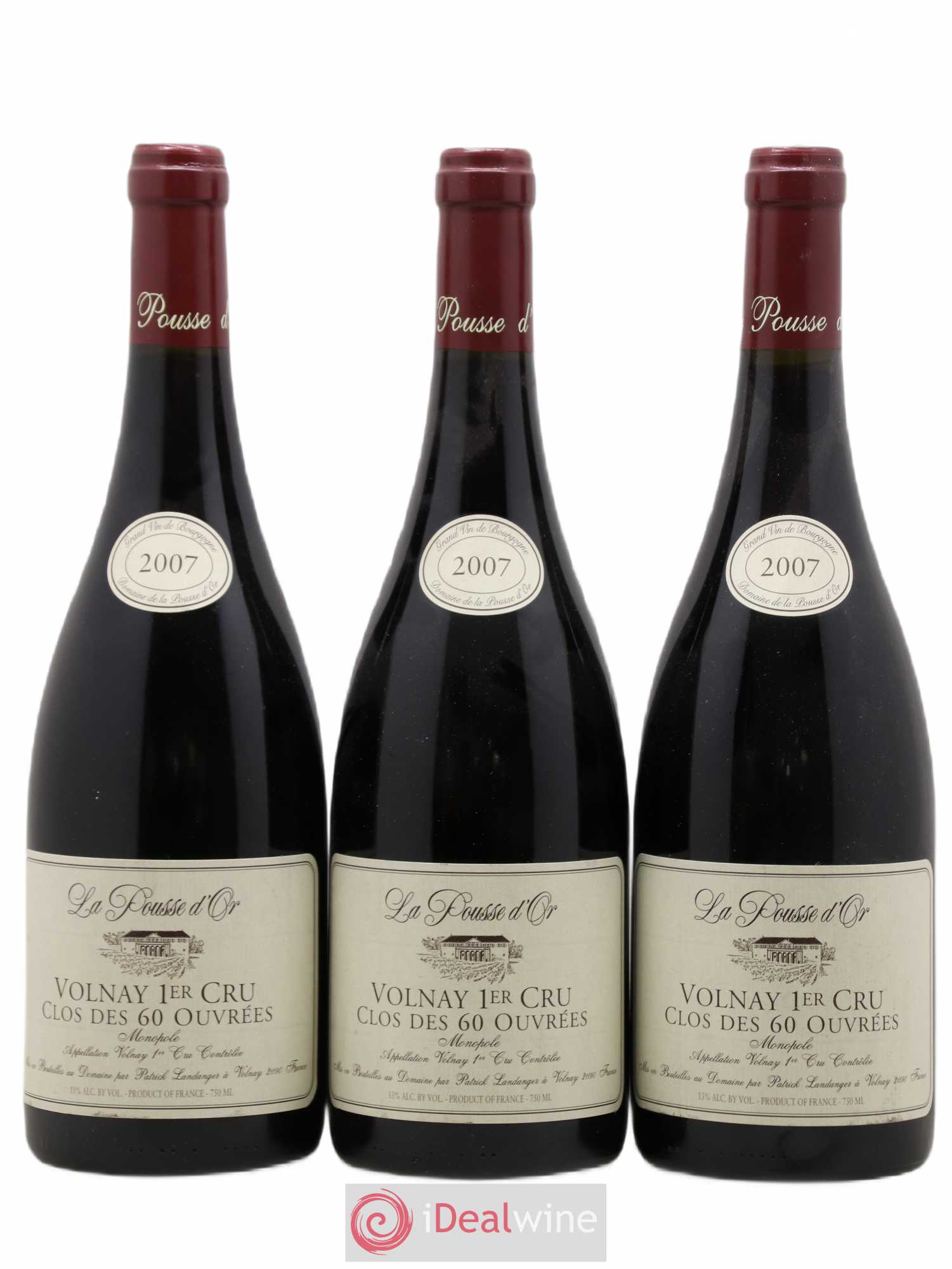 Volnay 1er Cru Clos des 60 ouvrées La Pousse d'Or (Domaine de) 2007 - Lot de 3 bouteilles - 0