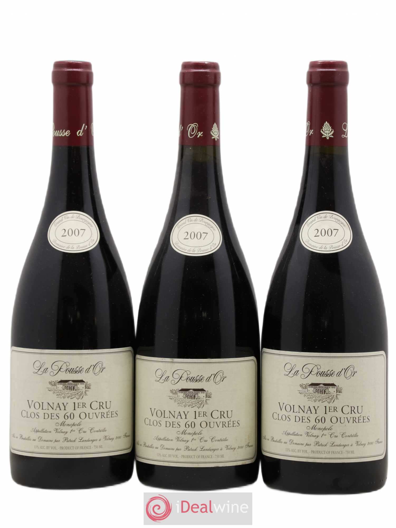 Volnay 1er Cru Clos des 60 ouvrées La Pousse d'Or (Domaine de) 2007 - Lot de 3 bouteilles - 0
