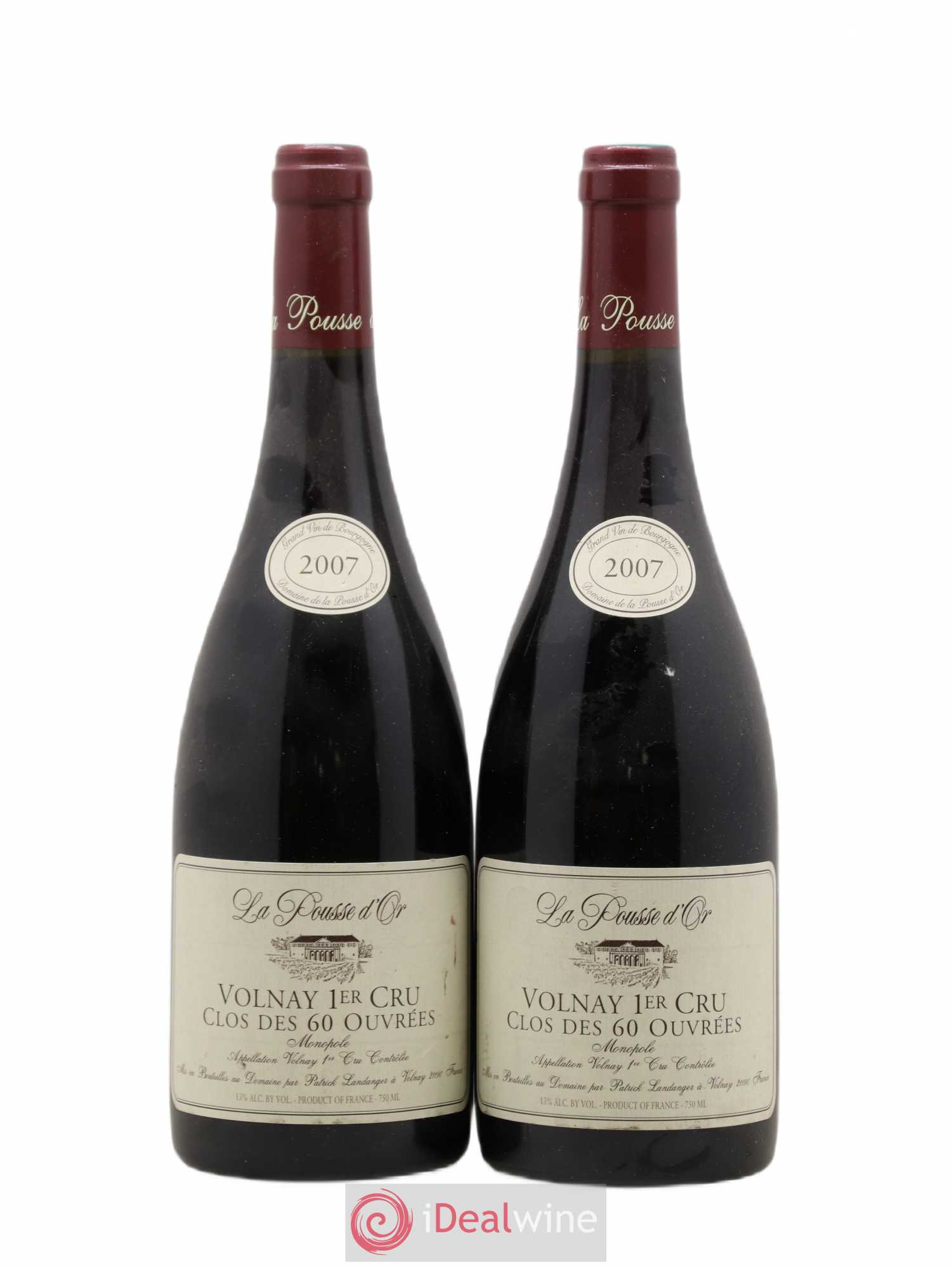 Volnay 1er Cru Clos des 60 ouvrées La Pousse d'Or (Domaine de) 2007 - Lot de 2 bouteilles - 0