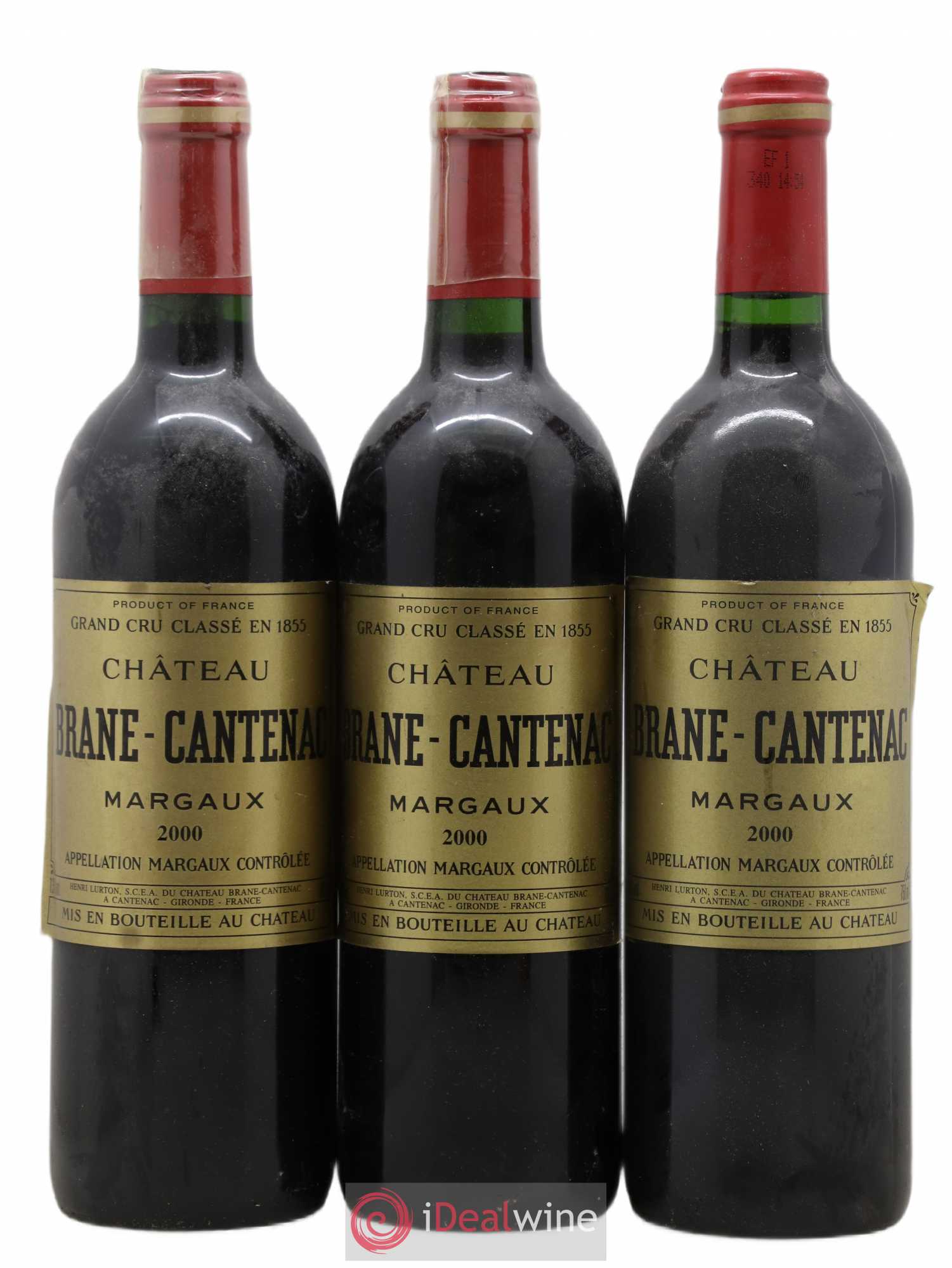Château Brane Cantenac 2ème Grand Cru Classé 2000 - Lot de 3 bouteilles - 0