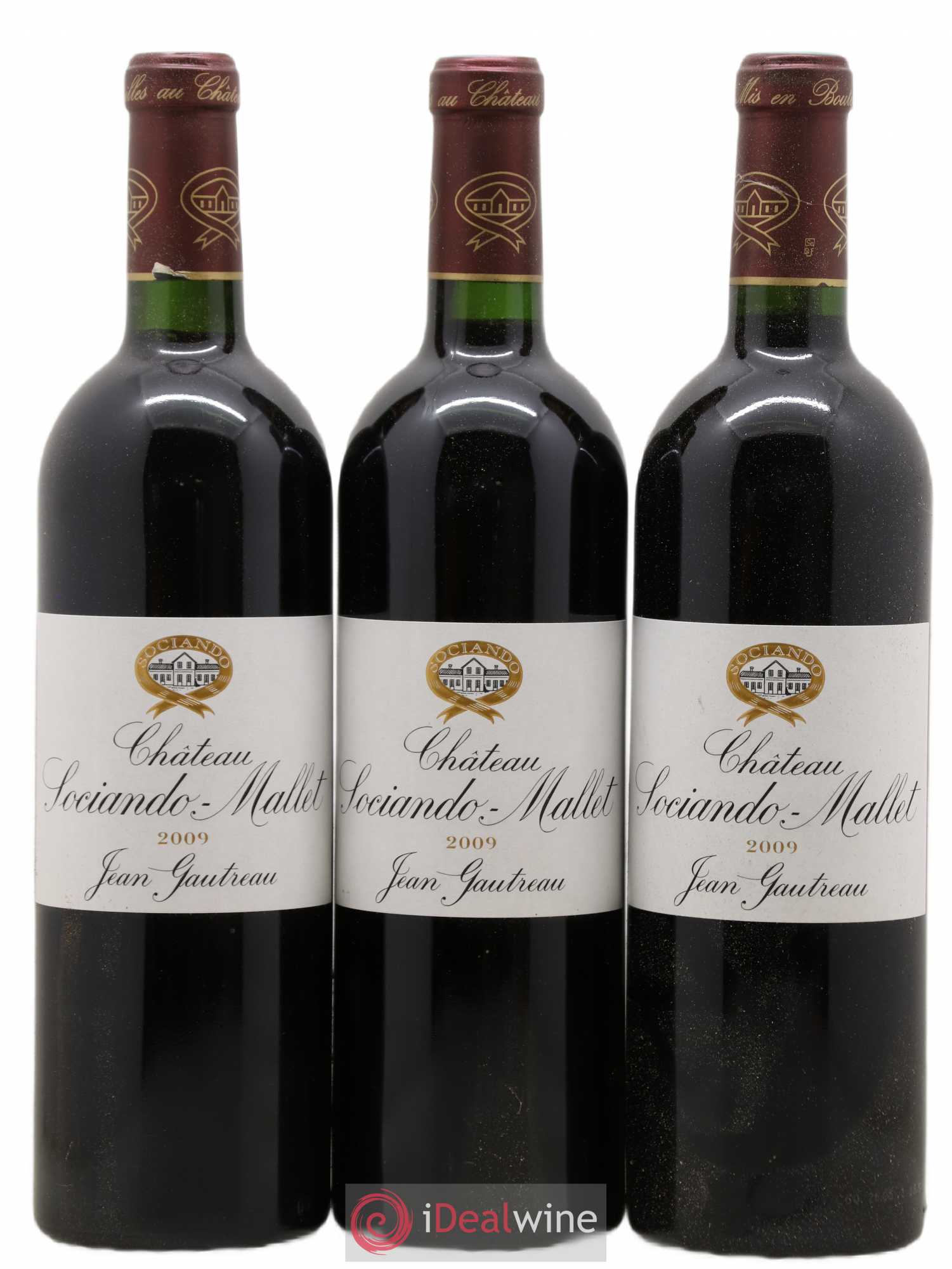Château Sociando Mallet 2009 - Lot de 3 bouteilles - 0