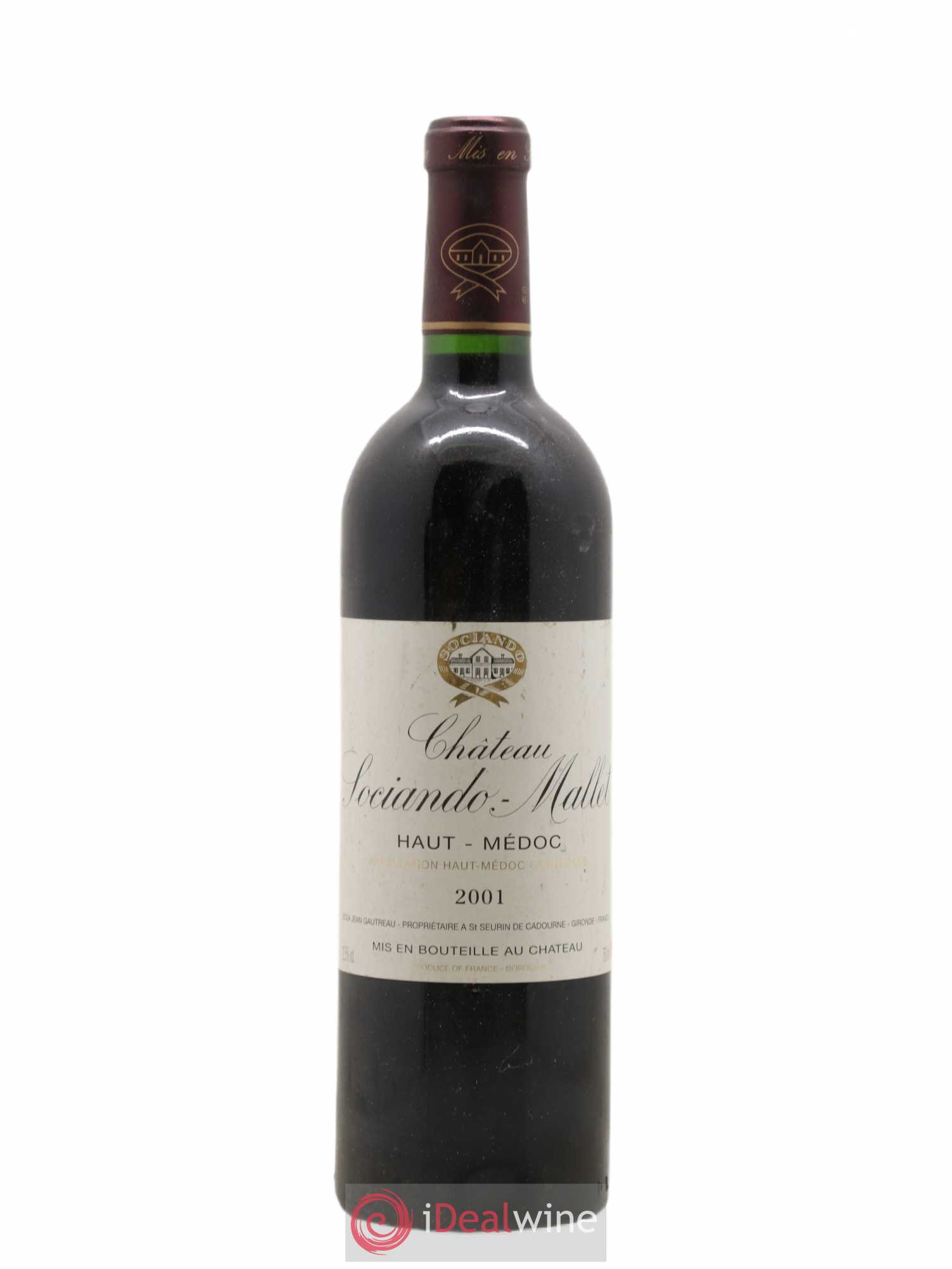 Château Sociando Mallet 2001 - Lot de 1 bouteille - 0