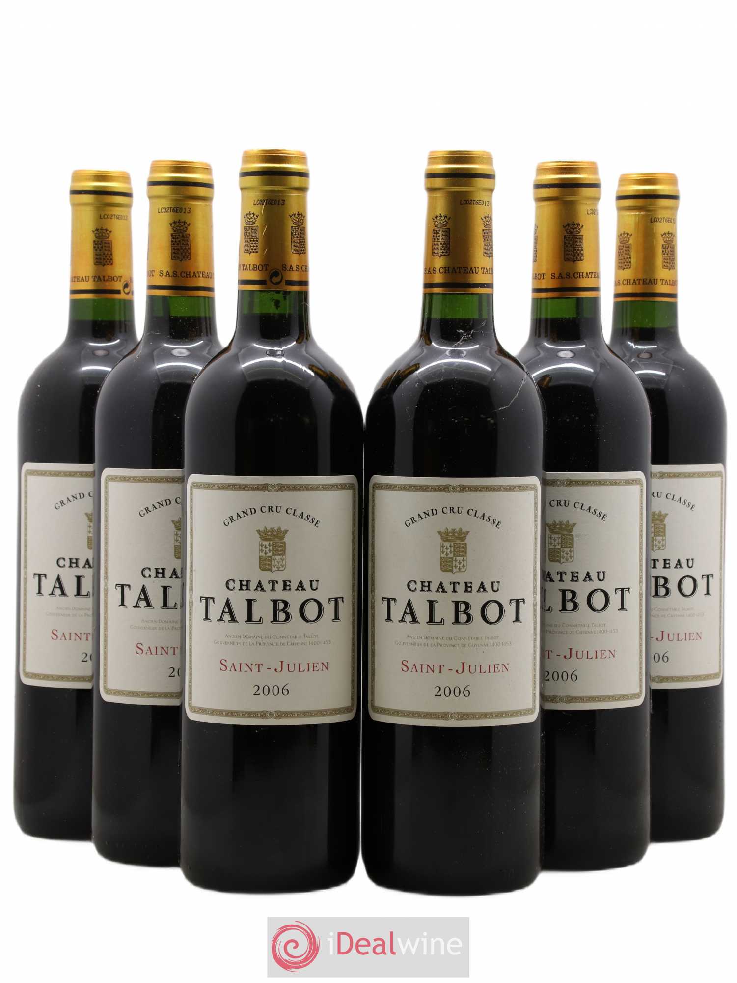 Château Talbot 4ème Grand Cru Classé 2006 - Lot de 6 bouteilles - 0