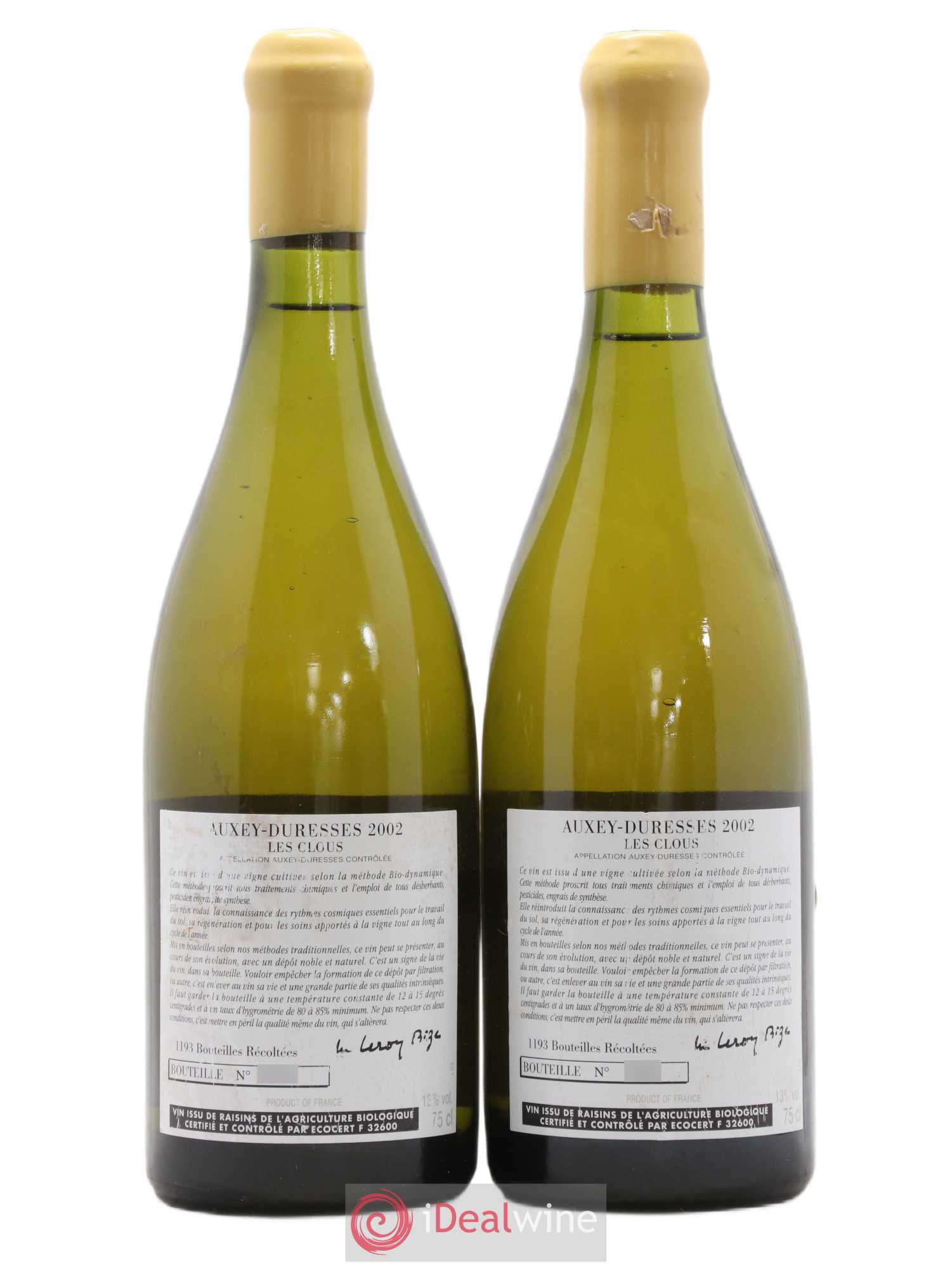 Auxey-Duresses Les Clous d'Auvenay (Domaine) 2002 - Lot de 2 bouteilles - 1