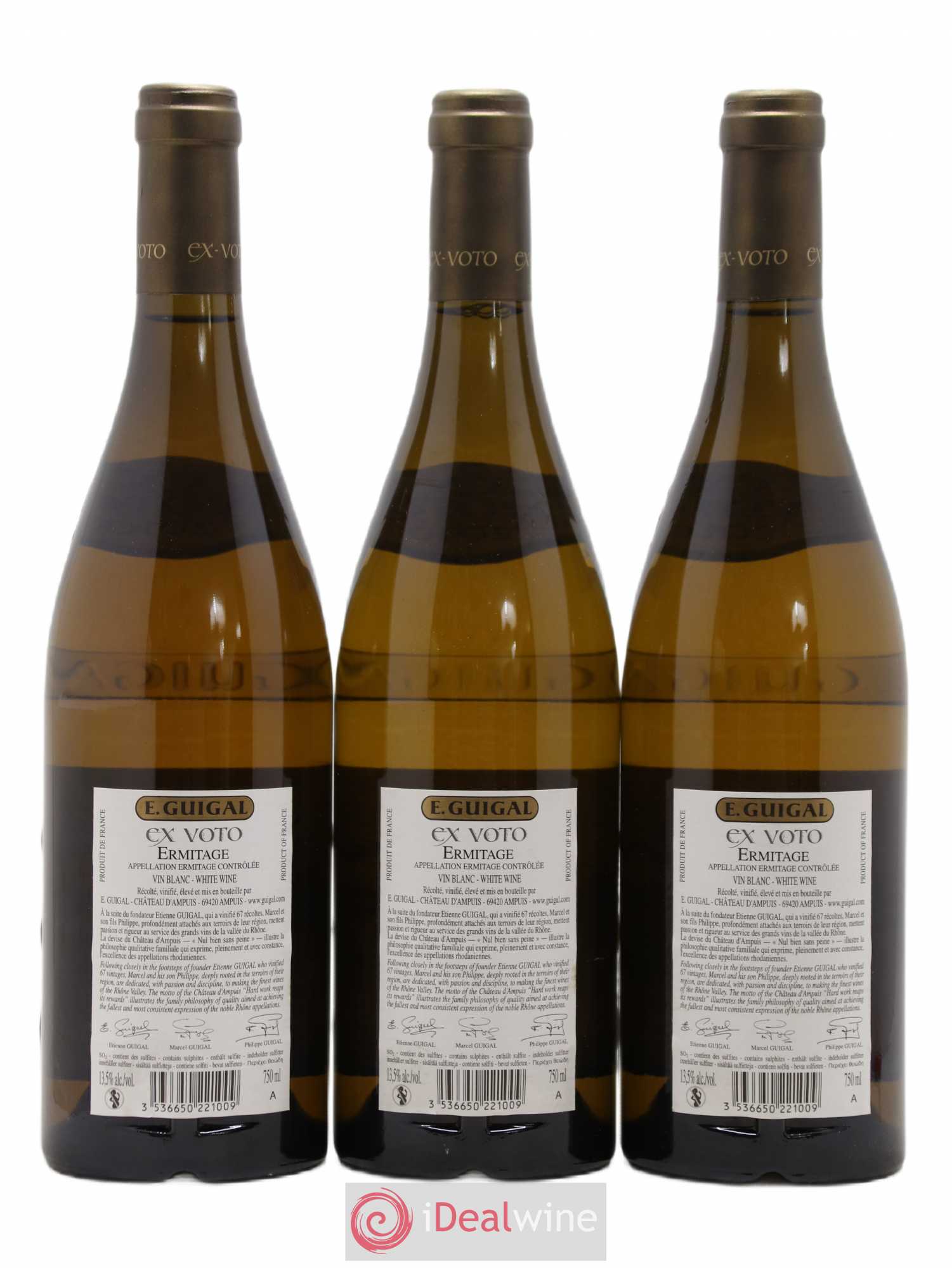 Ermitage Ex Voto Guigal 2010 - Lot de 3 bouteilles - 1