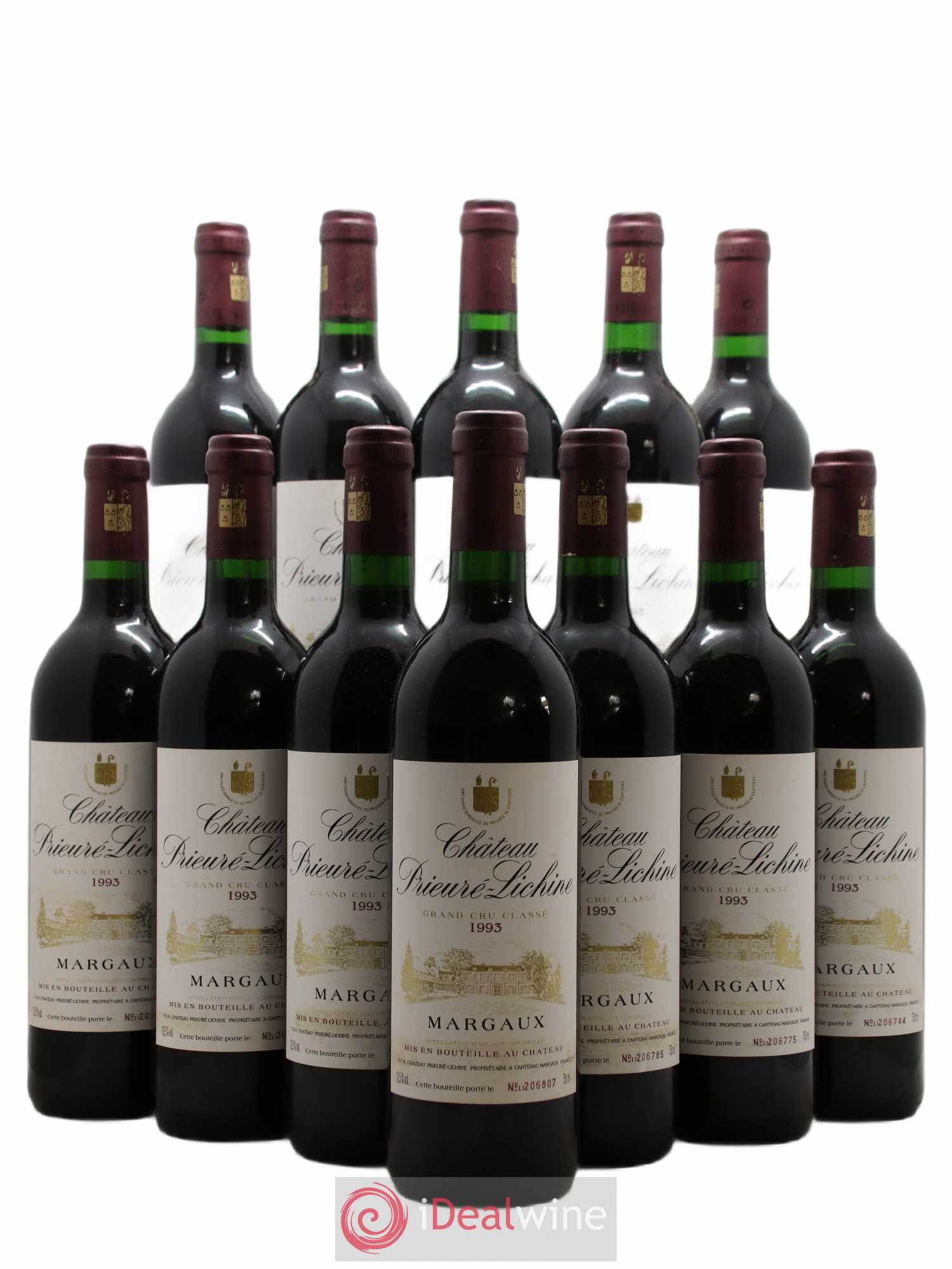 Château Prieuré Lichine 4ème Grand Cru Classé 1993 - Lot de 12 bouteilles - 0
