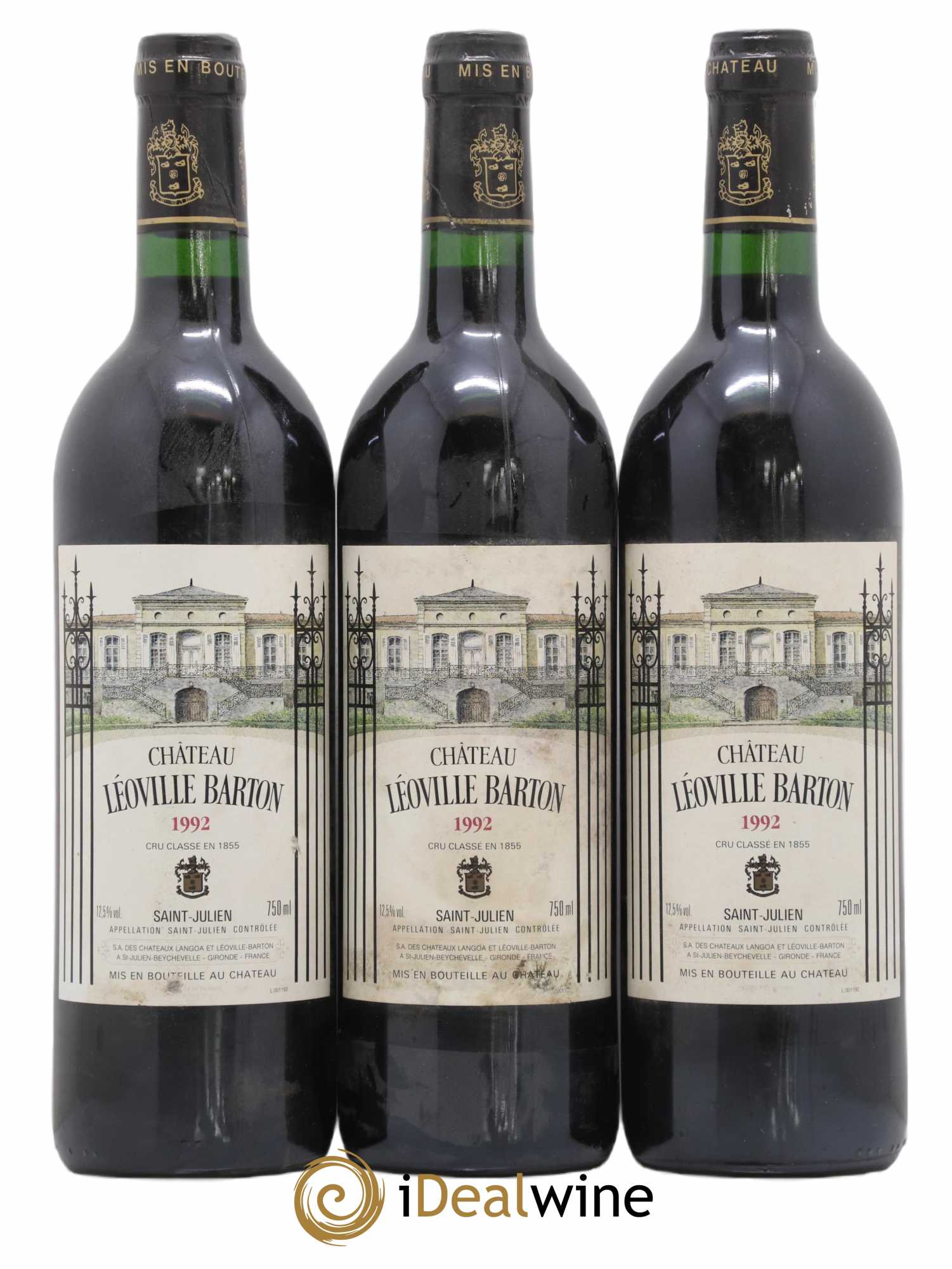 Château Léoville Barton 2ème Grand Cru Classé 1992 - Lot de 3 bouteilles - 0