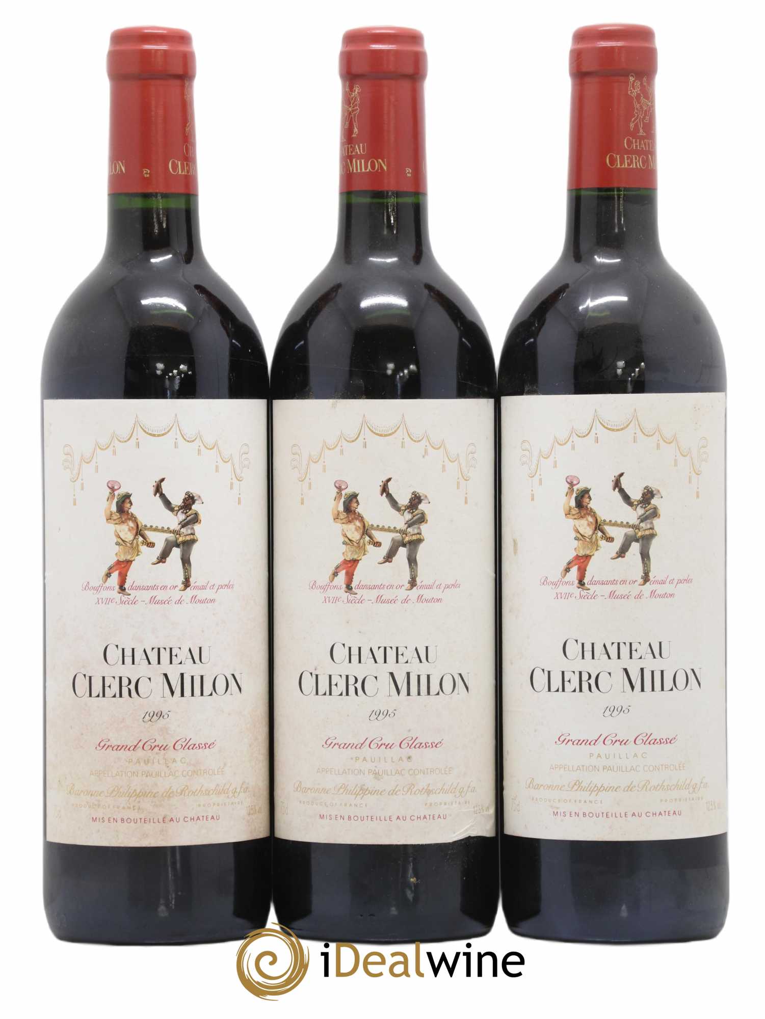 Château Clerc Milon 5ème Grand Cru Classé 1995 - Lot de 3 bouteilles - 0