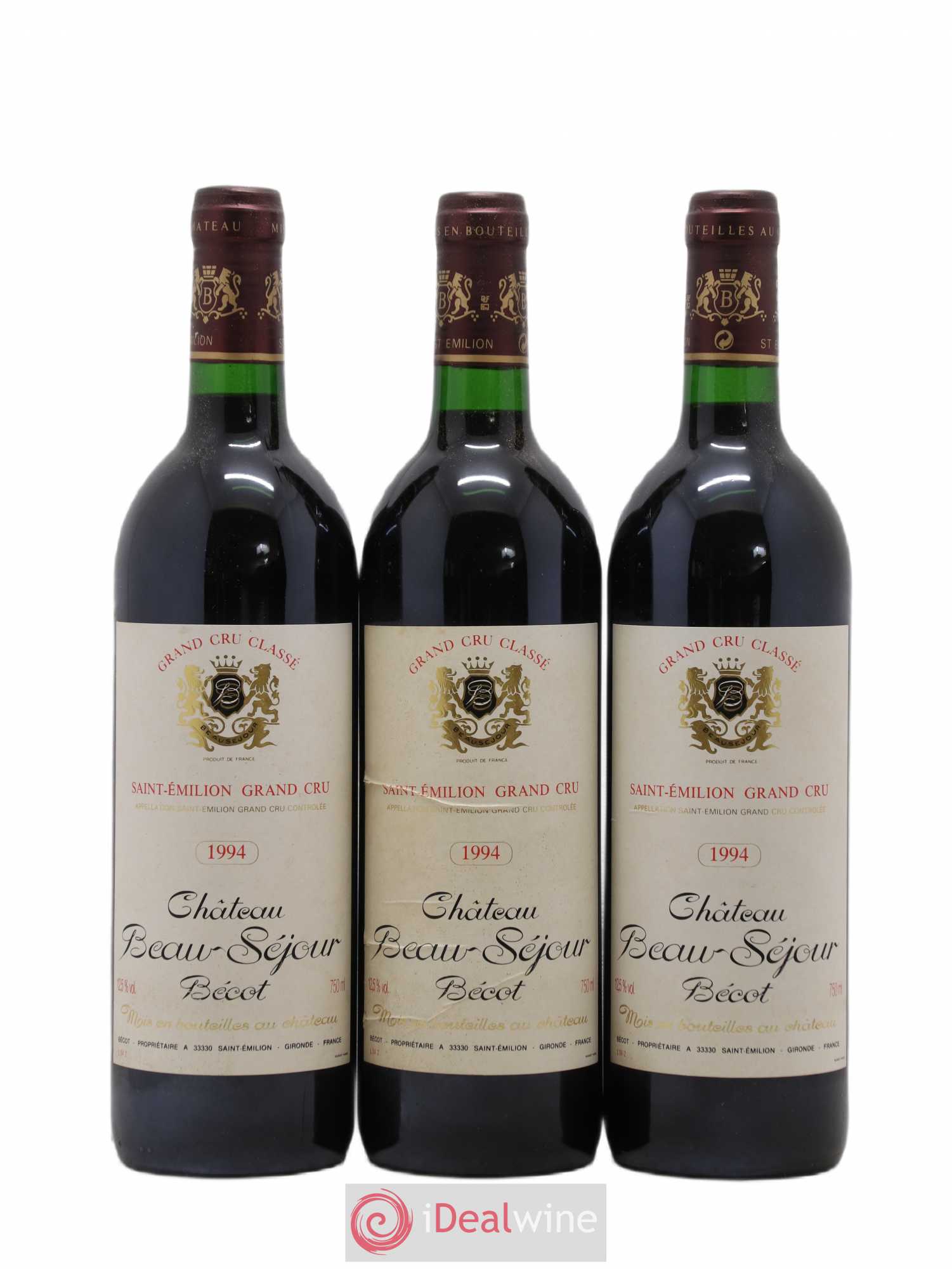 Château Beau-Séjour Bécot 1er Grand Cru Classé B 1994 - Lot de 12 bouteilles - 1