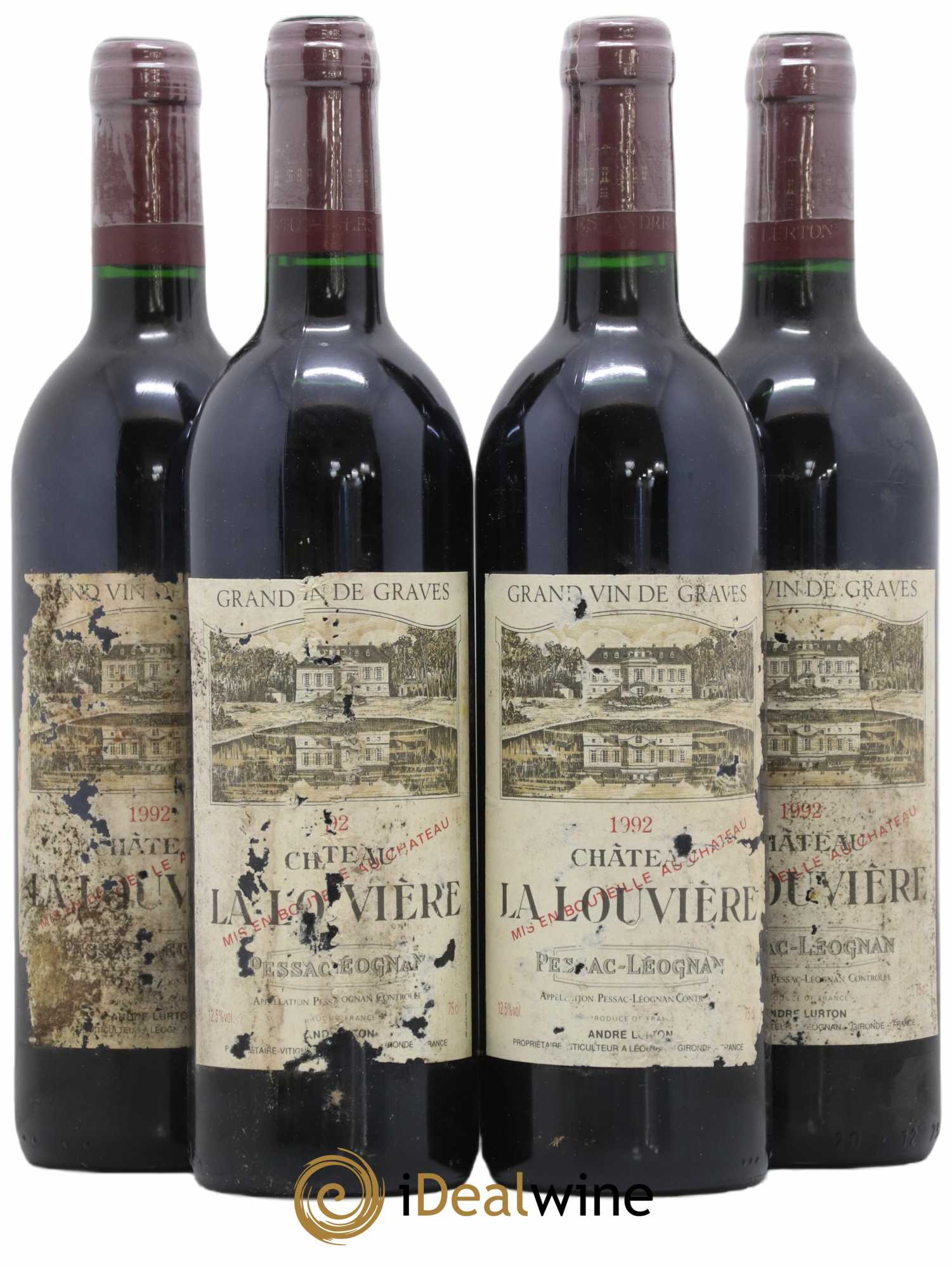 Château la Louvière (sans prix de réserve) 1992 - Lot de 4 bouteilles - 0