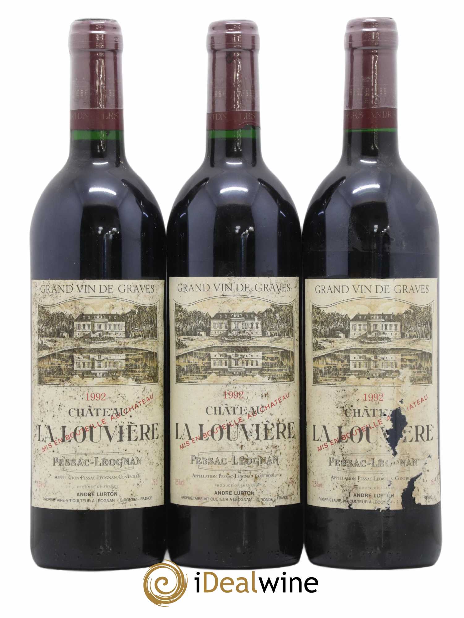 Château la Louvière (sans prix de réserve) 1992 - Lot de 3 bouteilles - 0