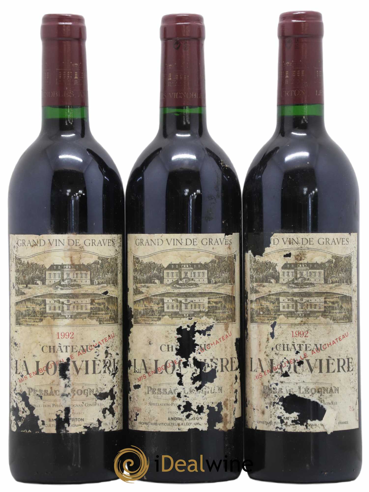 Château la Louvière (sans prix de réserve) 1992 - Lot de 3 bouteilles - 0