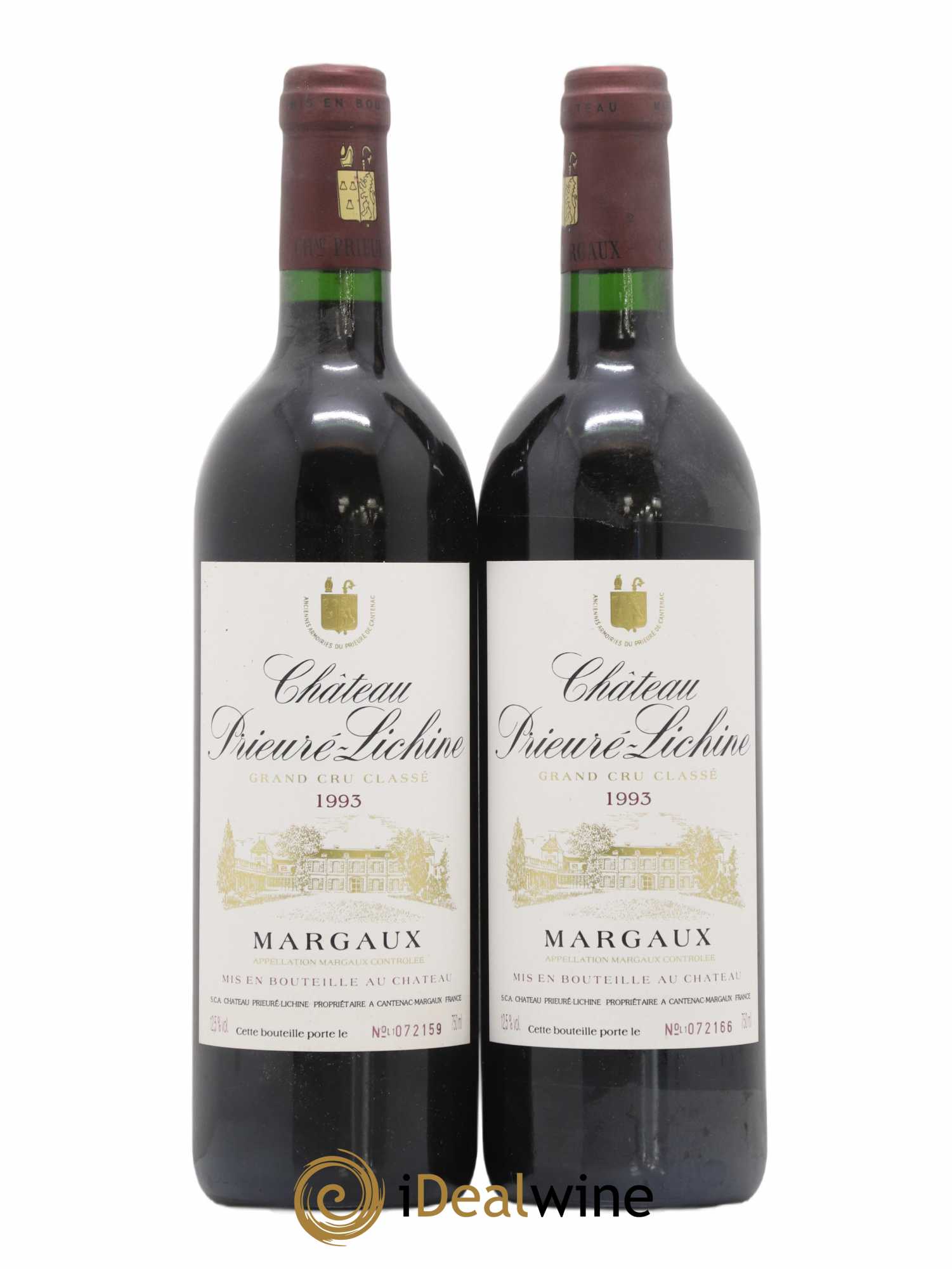 Château Prieuré Lichine 4ème Grand Cru Classé 1993 - Lot de 2 bouteilles - 0
