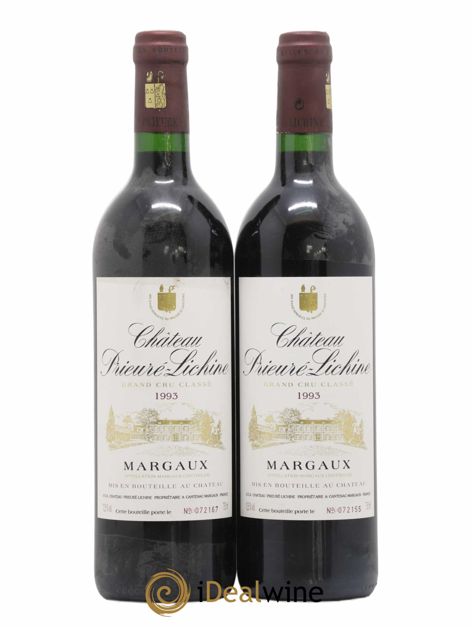 Château Prieuré Lichine 4ème Grand Cru Classé 1993 - Lot de 2 bouteilles - 0