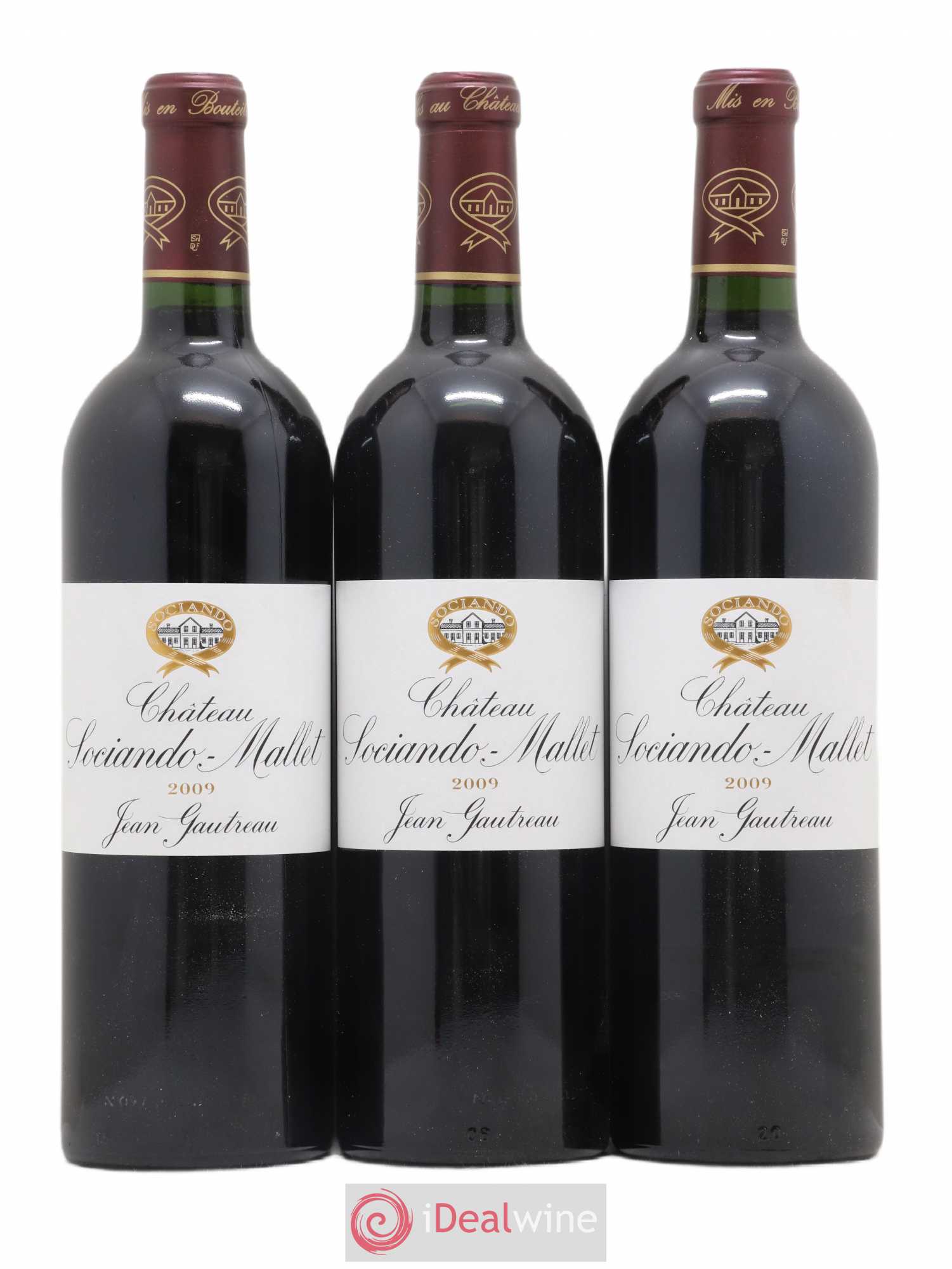 Château Sociando Mallet 2009 - Lot de 3 bouteilles - 0