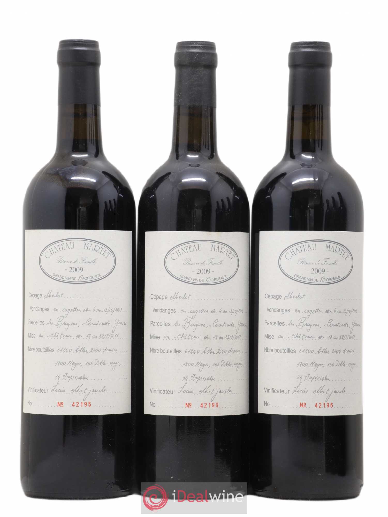 Château Martet 2009 - Lot de 6 bouteilles - 1