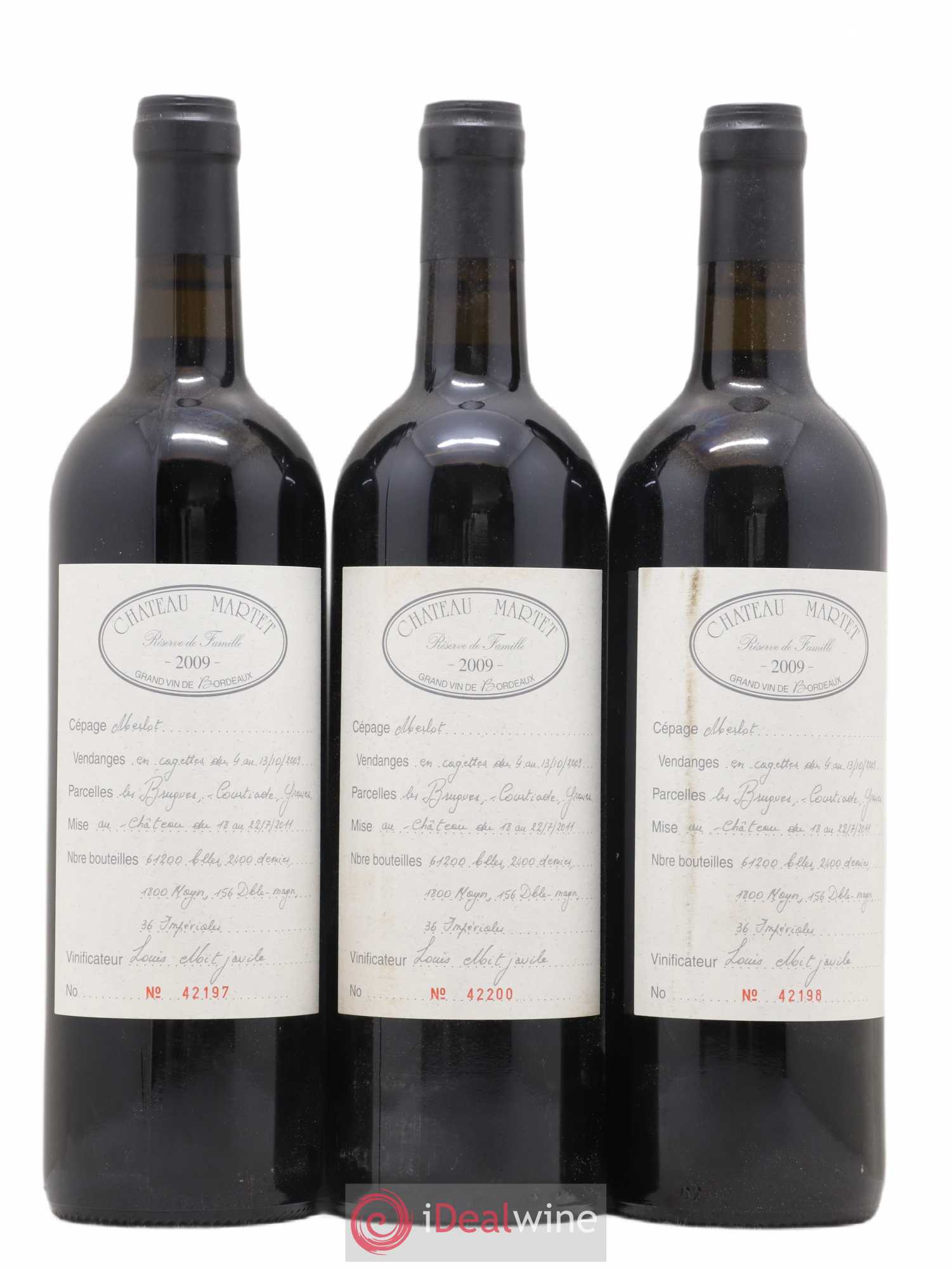 Château Martet 2009 - Lot de 6 bouteilles - 2