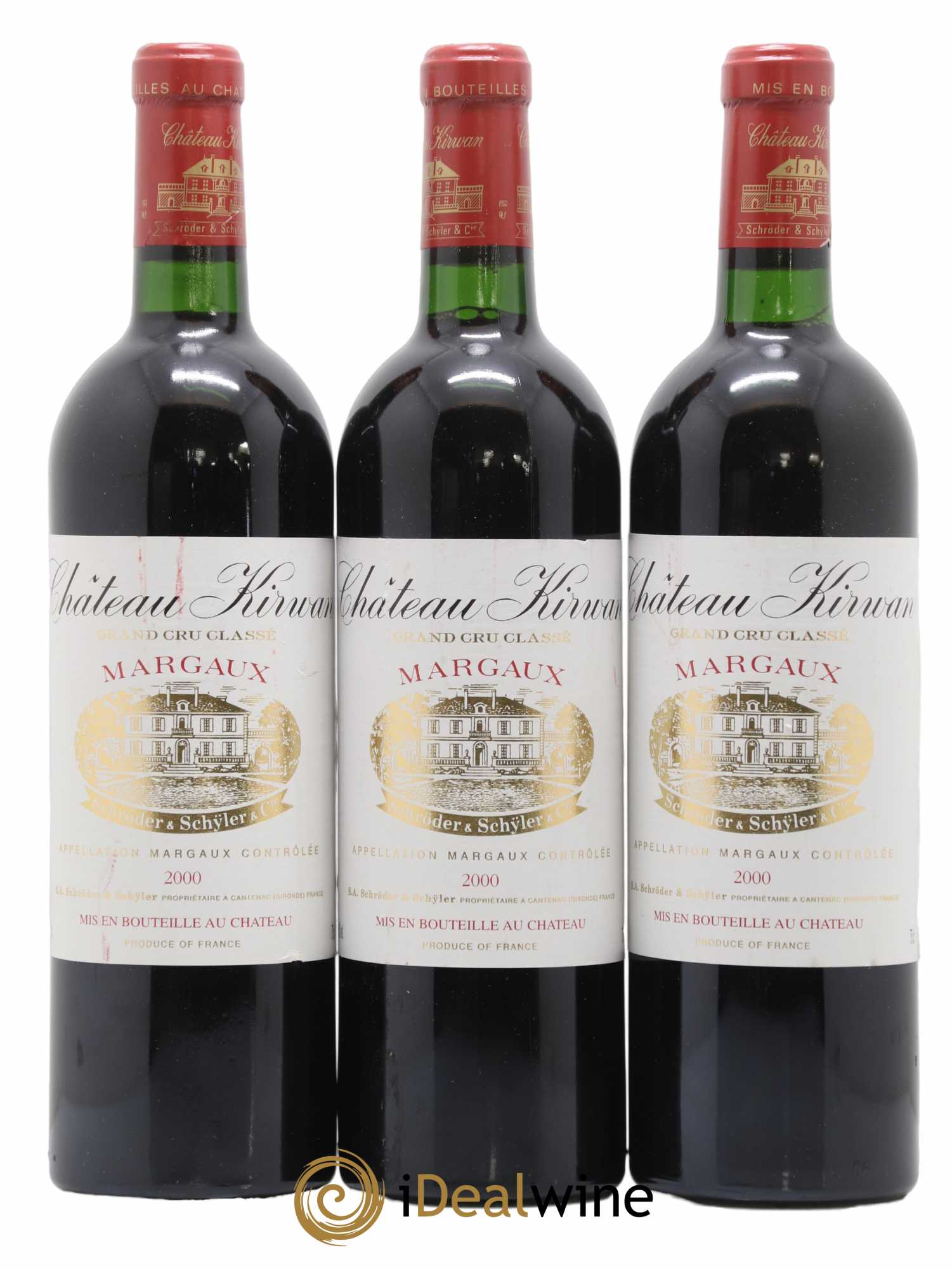 Château Kirwan 3ème Grand Cru Classé 2000 - Lot de 3 bouteilles - 0