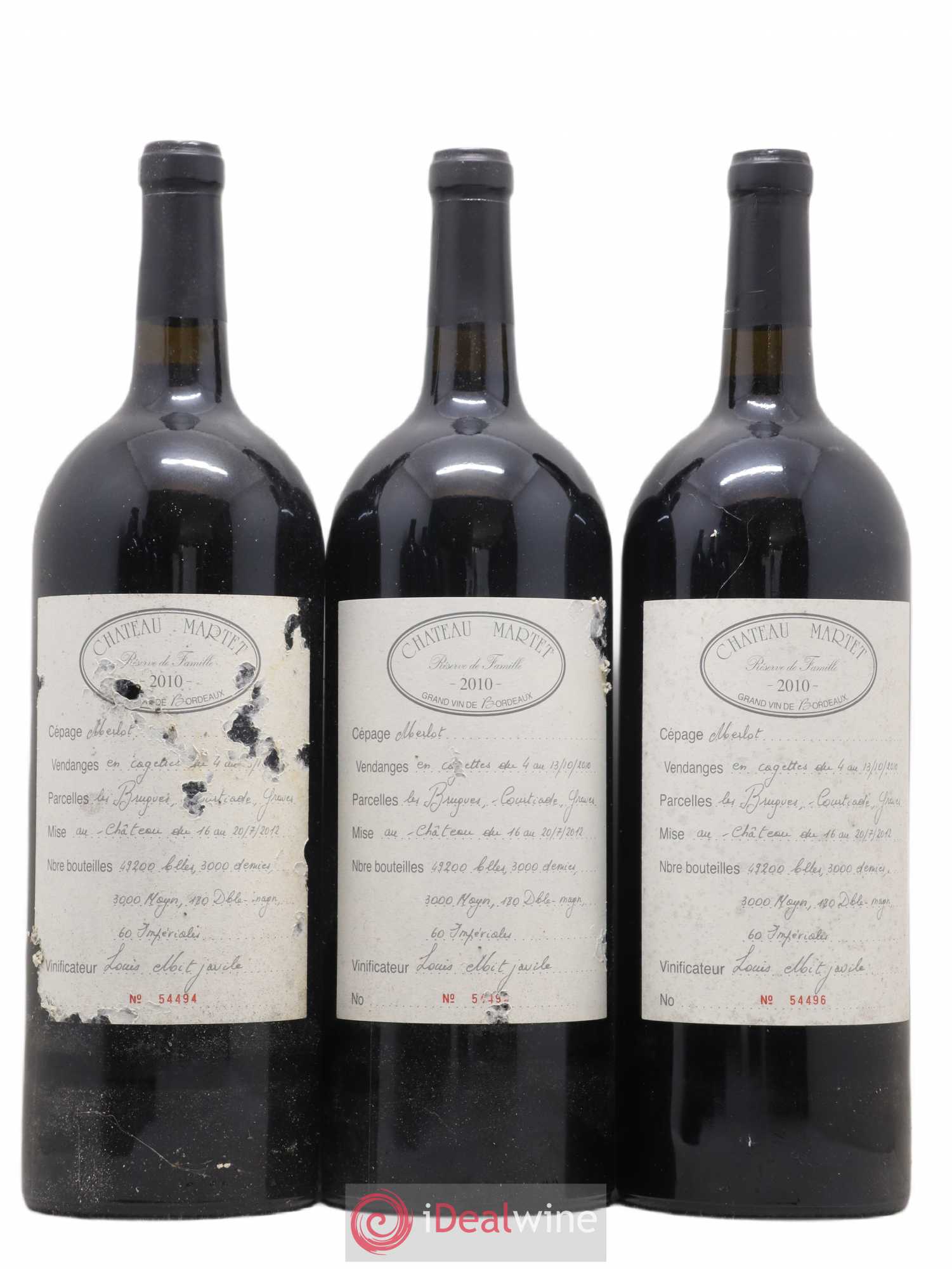 Château Martet 2010 - Lot de 6 magnums - 1