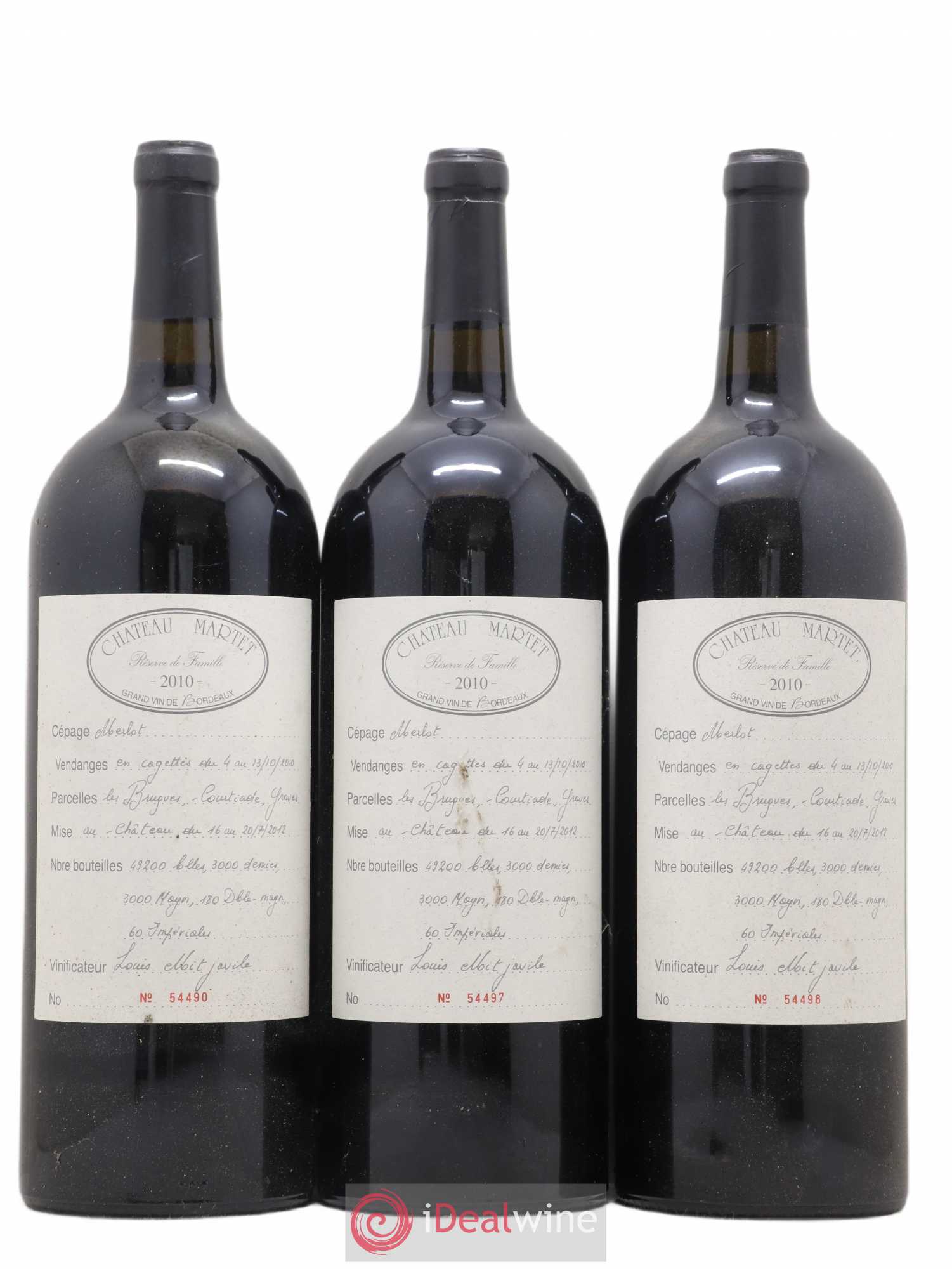 Château Martet 2010 - Lot de 6 magnums - 2