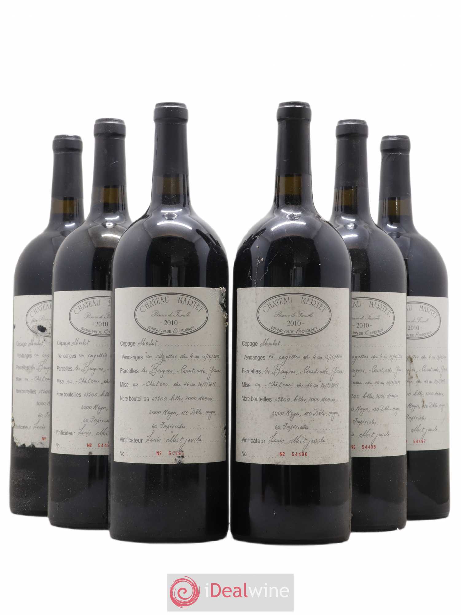 Château Martet 2010 - Lot de 6 magnums - 0