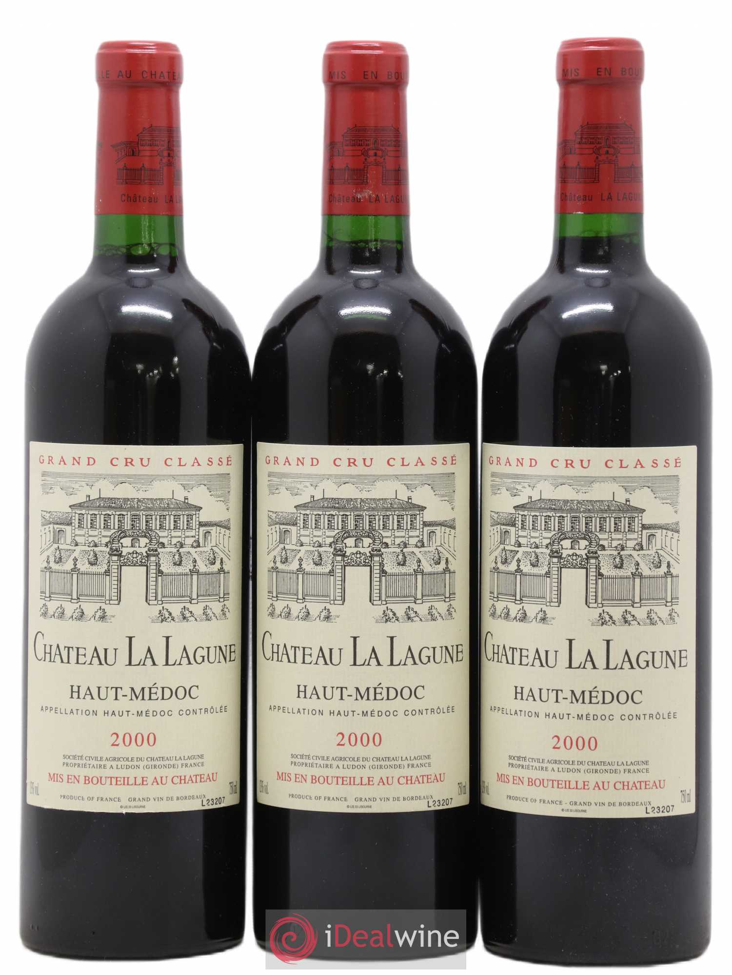 Château la Lagune 3ème Grand Cru Classé 2000 - Lot de 3 bouteilles - 0