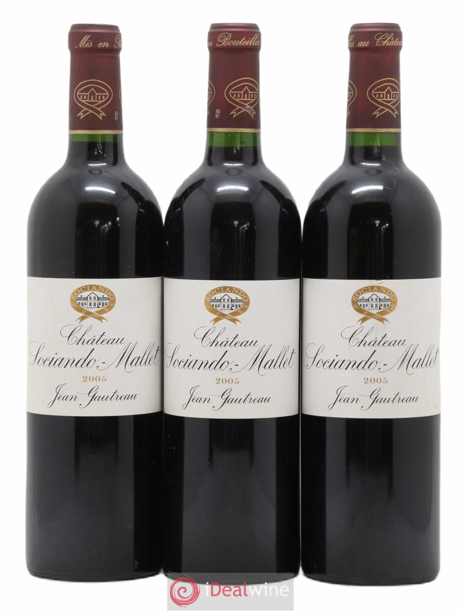Château Sociando Mallet 2005 - Lot de 3 bouteilles - 0