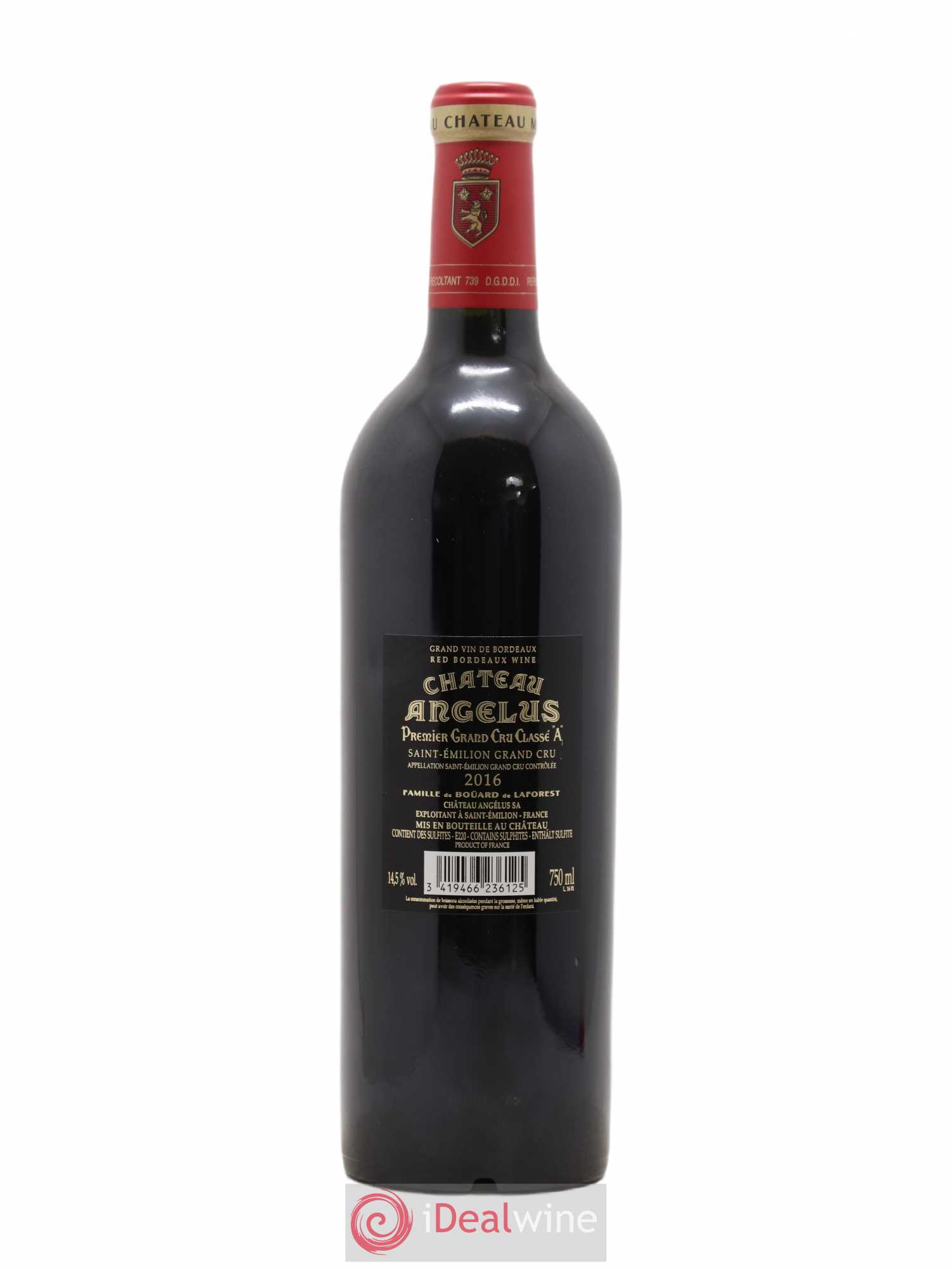 Château Angélus 1er Grand Cru Classé A 2016 - Lot de 1 bouteille - 1