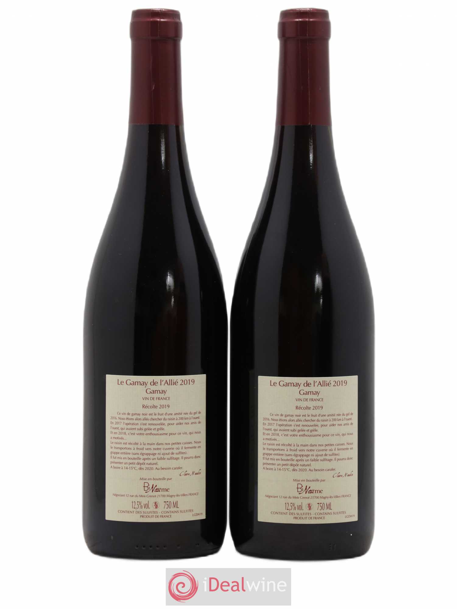 Vin de France Le Gamay de l'Allié Domaine Binaume Bizot-Naudin 2019 - Posten von 2 Flaschen - 1