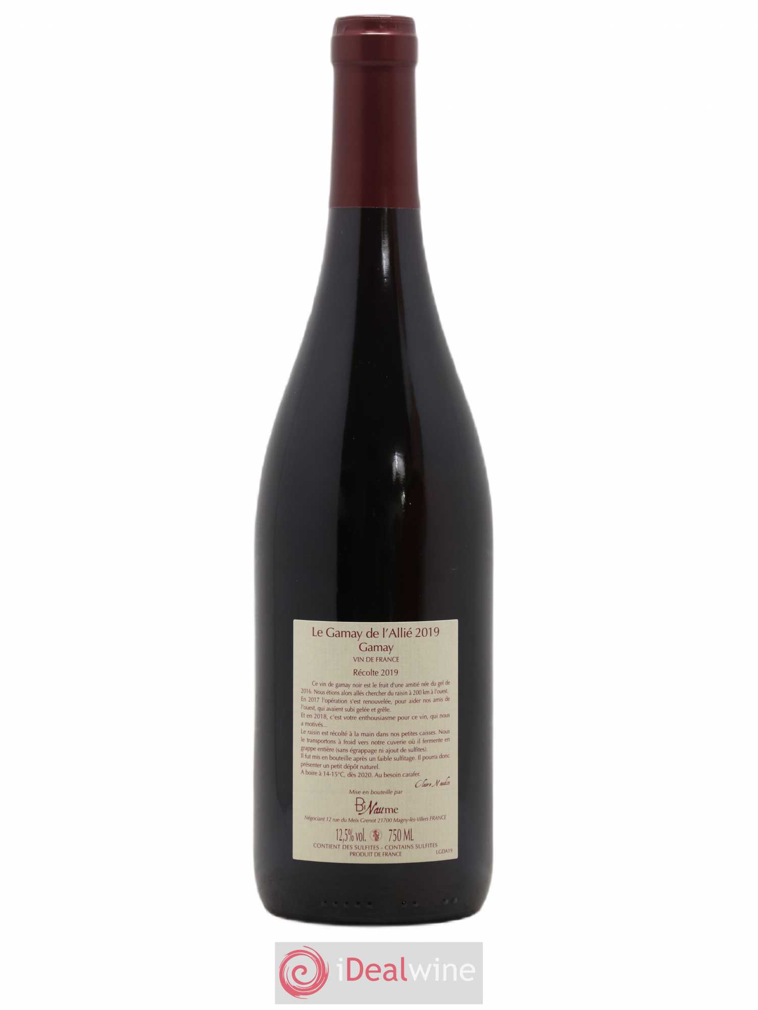Vin de France Le Gamay de l'Allié Domaine Binaume Bizot-Naudin 2019 - Posten von 1 Flasche - 1