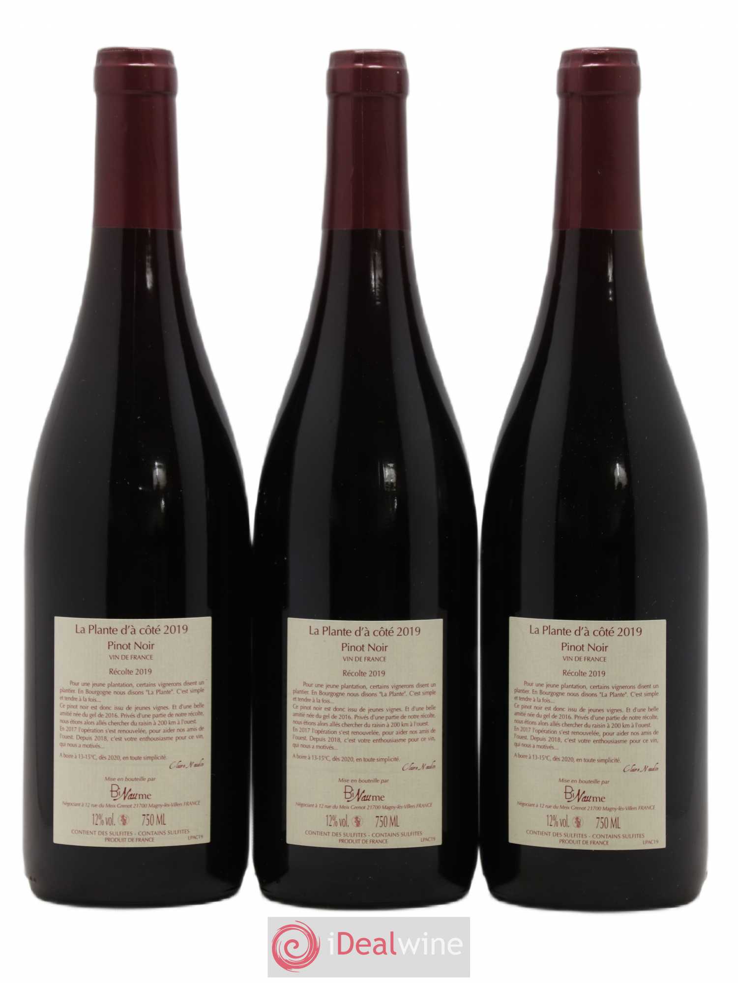Vin de France La Plante d'à coté Domaine Binaume Bizot - Naudin 2019 - Posten von 3 Flaschen - 1