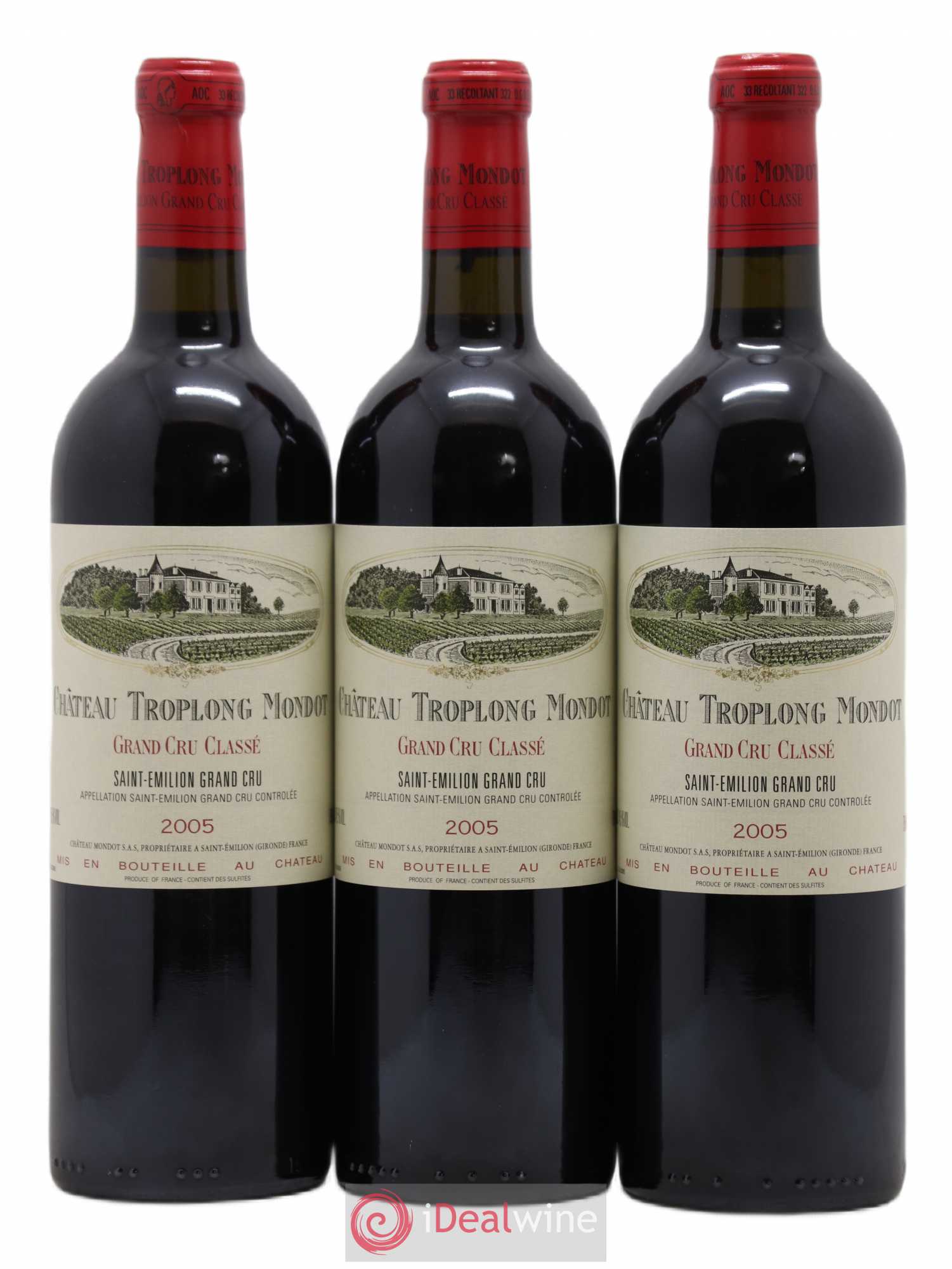 Château Troplong Mondot 1er Grand Cru Classé B 2005 - Lot de 12 bouteilles - 1