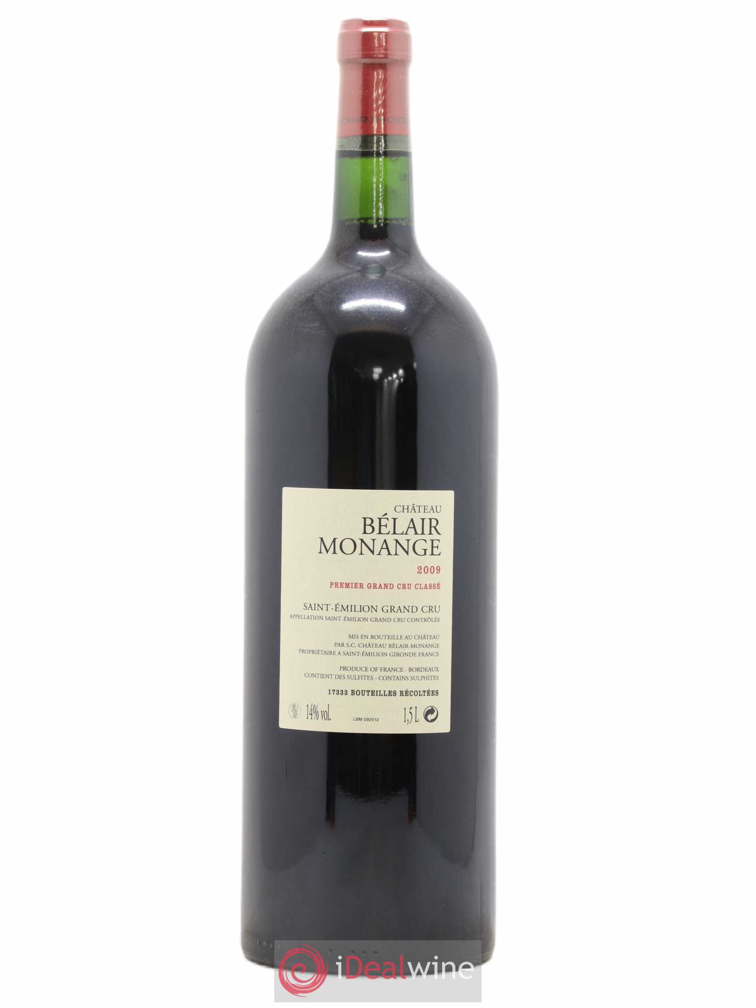 Château Belair (Belair-Monange) 1er Grand Cru Classé B 2009 - Lot de 1 magnum - 1