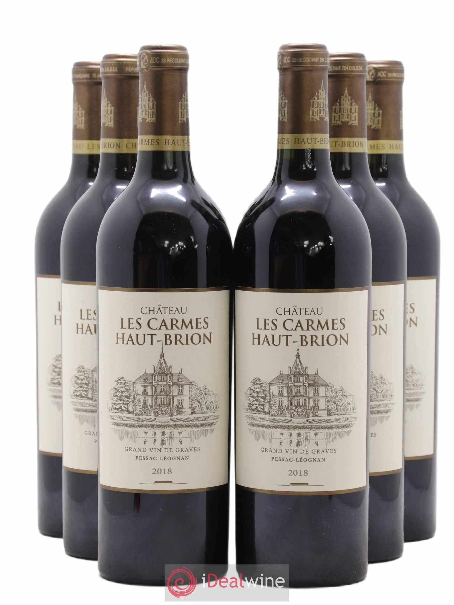 Château Les Carmes Haut-Brion 2018 - Lot de 6 bouteilles - 0