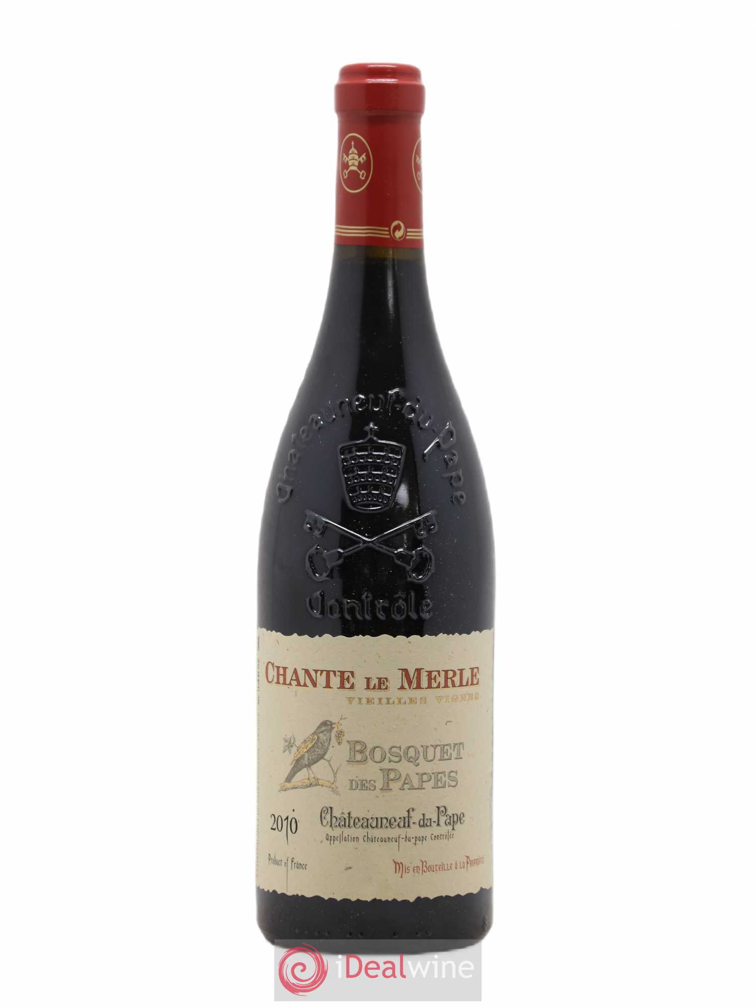 Châteauneuf-du-Pape Bosquet des Papes Chante Le Merle Vieilles Vignes Famille Boiron 2010 - Lot de 1 bouteille - 0